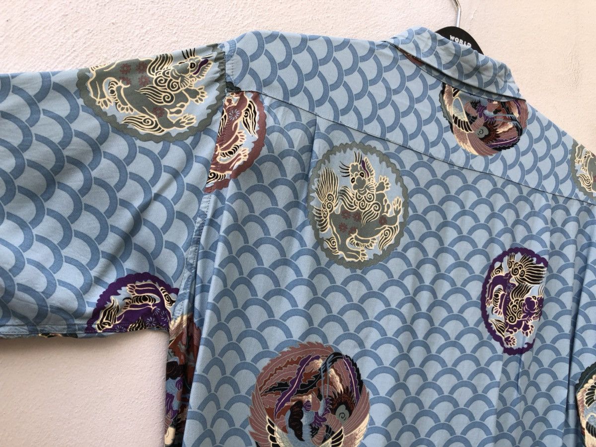 Vintage Japan Brand DOG FIGHT Lion Dog Emblem Rayon Hawaiian Size US M / EU 48-50 / 2 - 16 Thumbnail