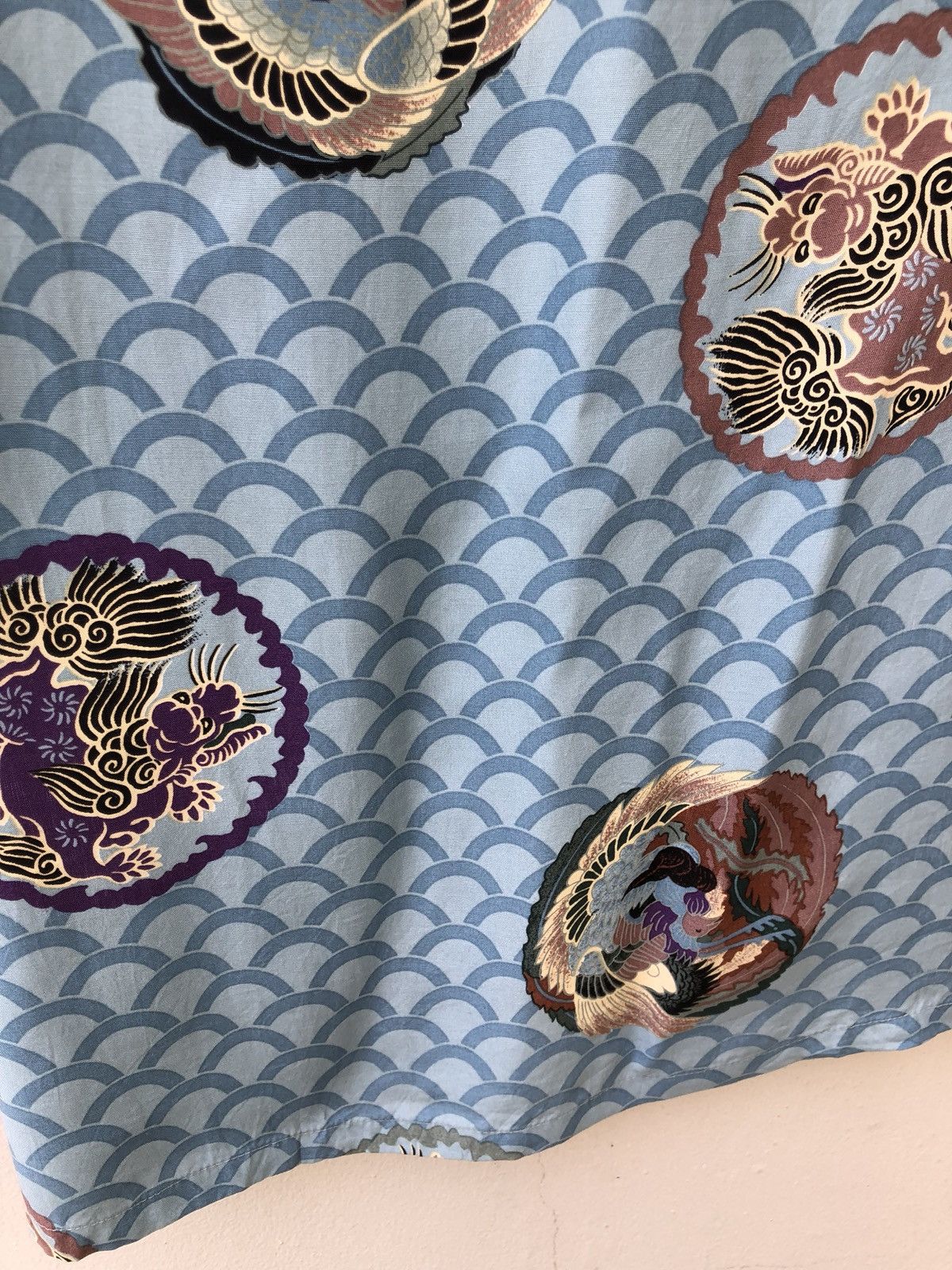 Vintage Japan Brand DOG FIGHT Lion Dog Emblem Rayon Hawaiian Size US M / EU 48-50 / 2 - 14 Thumbnail