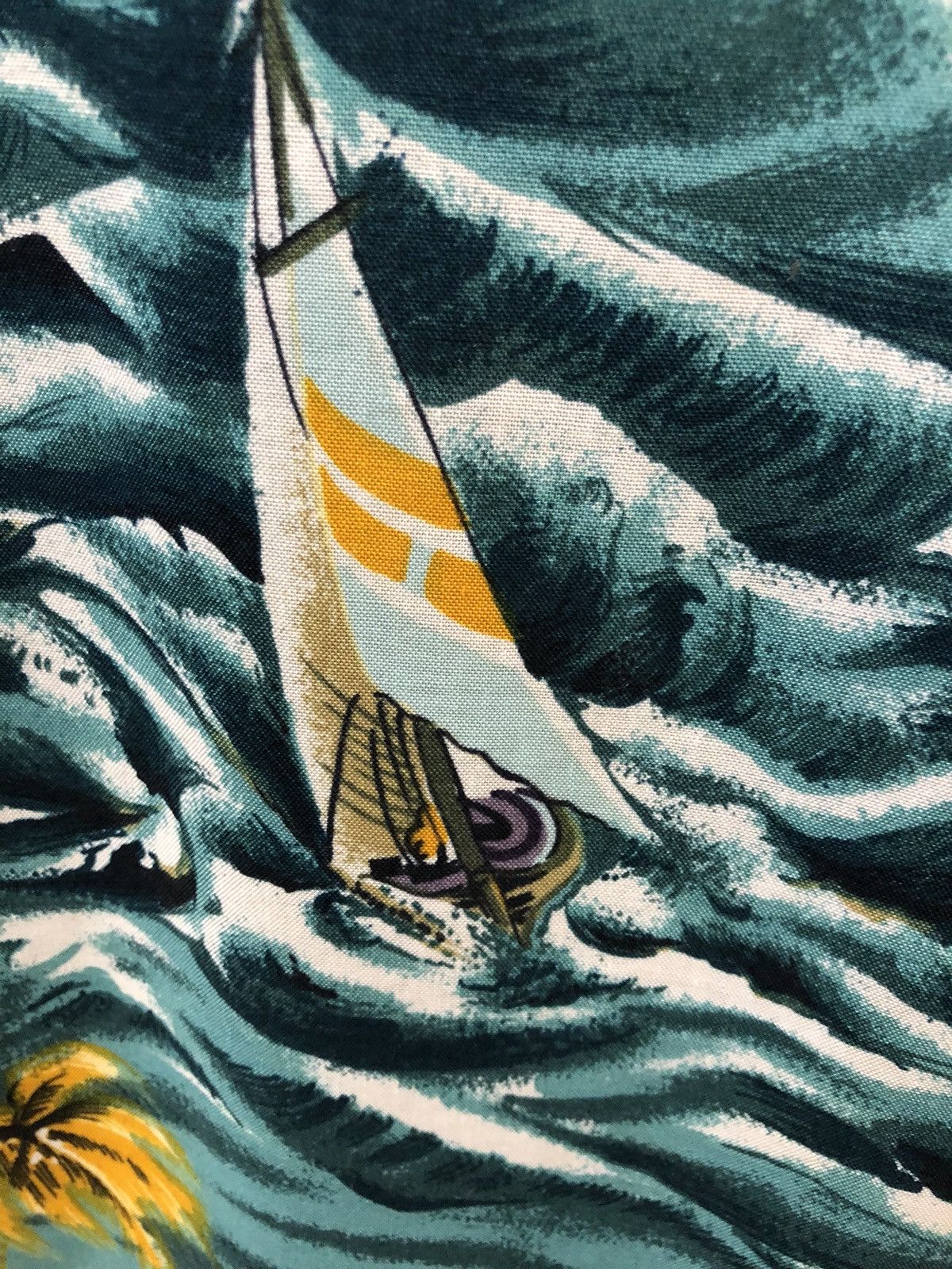 Tommy Bahama Vintage TB 100% Rayon Sail Boat Palm Tree Ocean Hawaiian Size US M / EU 48-50 / 2 - 6 Thumbnail