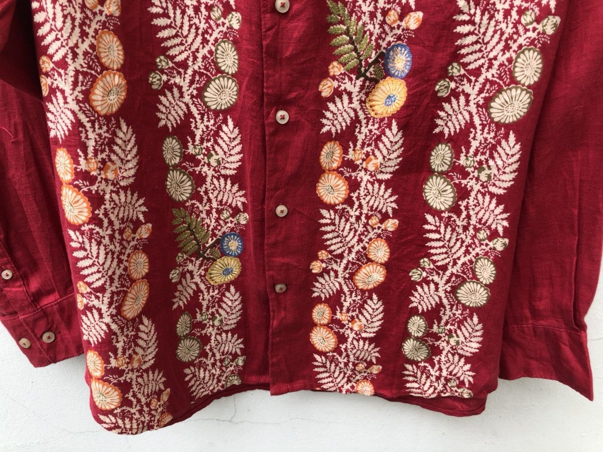 Tommy Bahama Tommy Bahama Panel Print Long Sleeve Hawaiian Linen Shirt Size US M / EU 48-50 / 2 - 5 Thumbnail