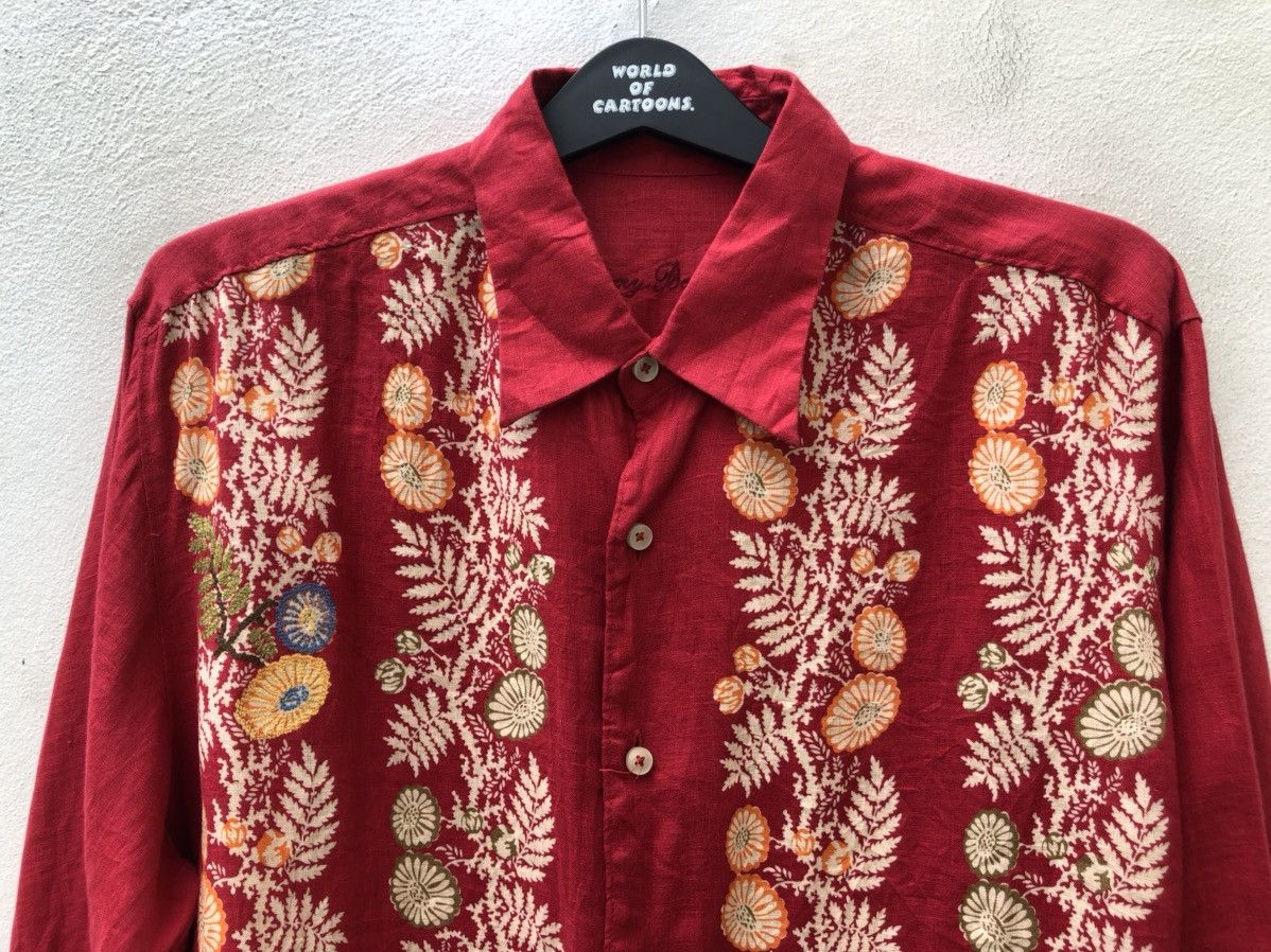 Tommy Bahama Tommy Bahama Panel Print Long Sleeve Hawaiian Linen Shirt Size US M / EU 48-50 / 2 - 4 Thumbnail