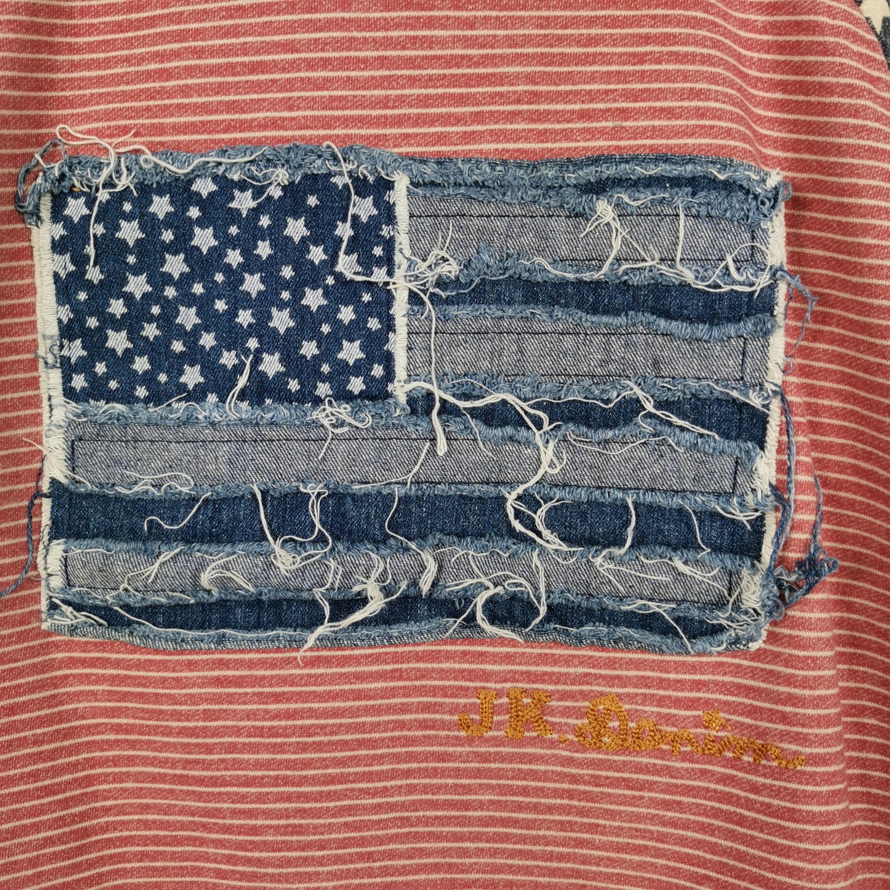 Japanese Brand × Vintage American Flag Denim Sweatshirt Japanese Distressed Patch Size US L / EU 52-54 / 3 - 5 Thumbnail