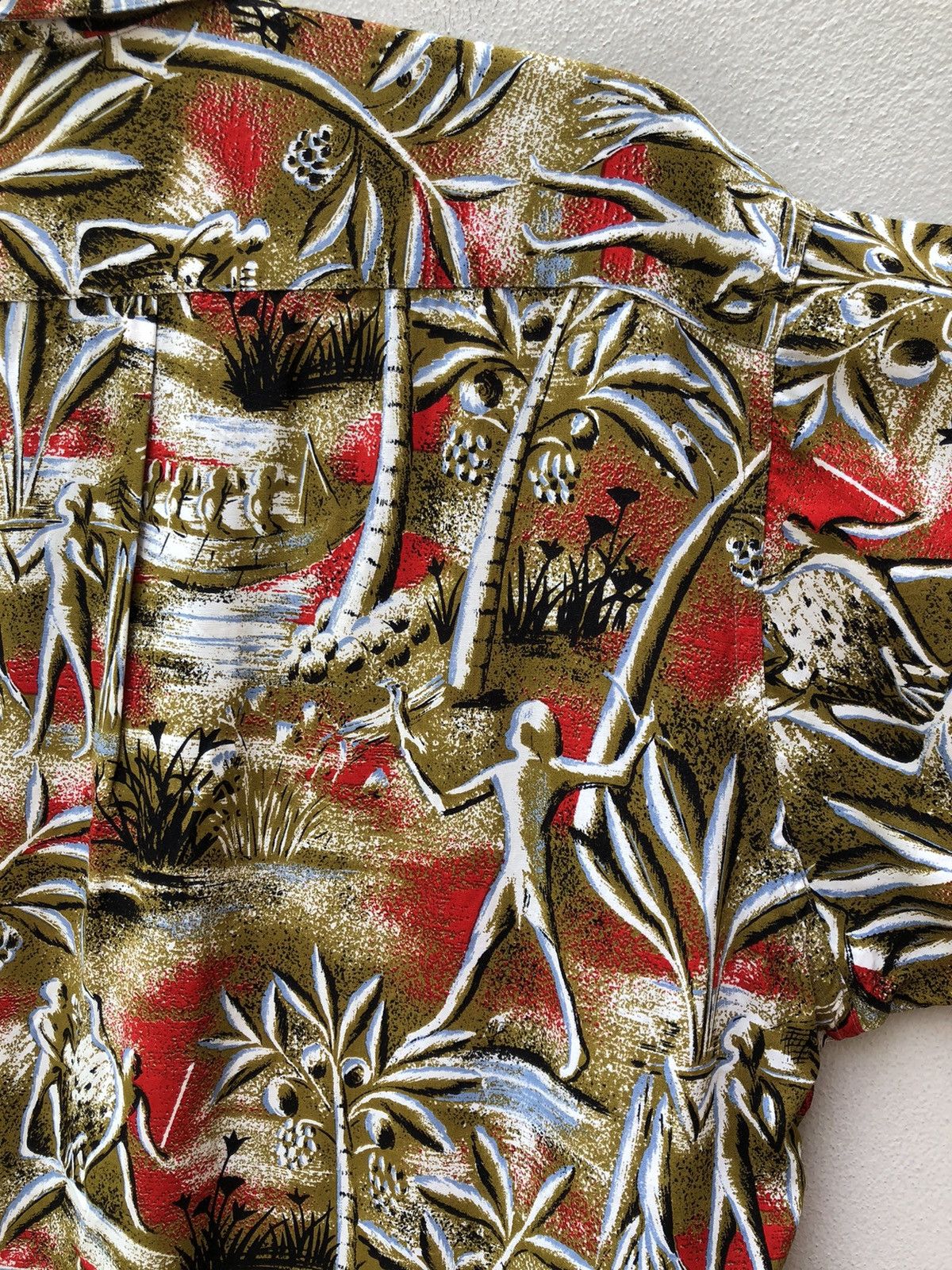 Other Jun Saito Grass Men’s Japan Abstract Print Rayon Hawaiian Size US M / EU 48-50 / 2 - 20 Thumbnail