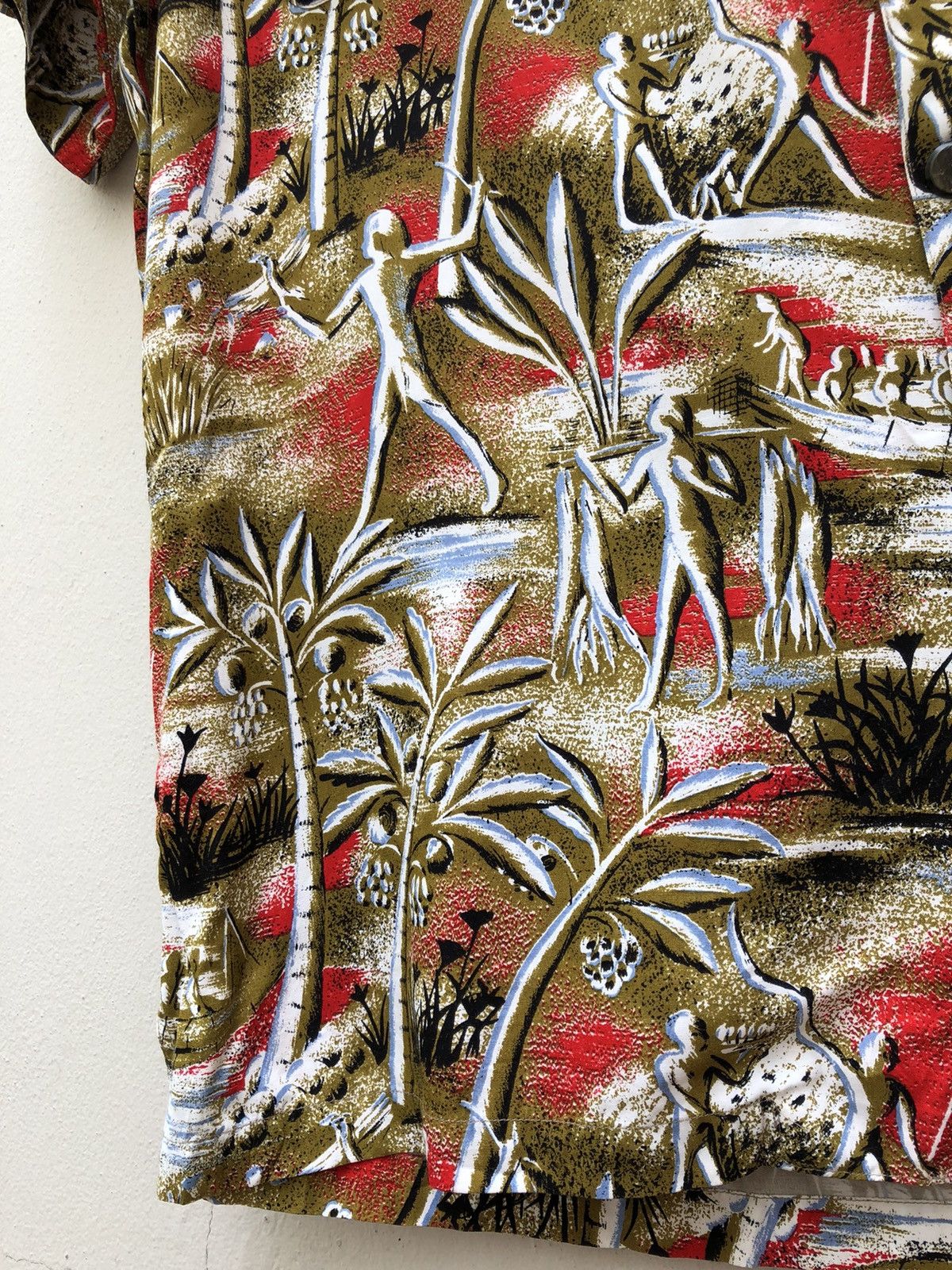 Other Jun Saito Grass Men’s Japan Abstract Print Rayon Hawaiian Size US M / EU 48-50 / 2 - 16 Thumbnail