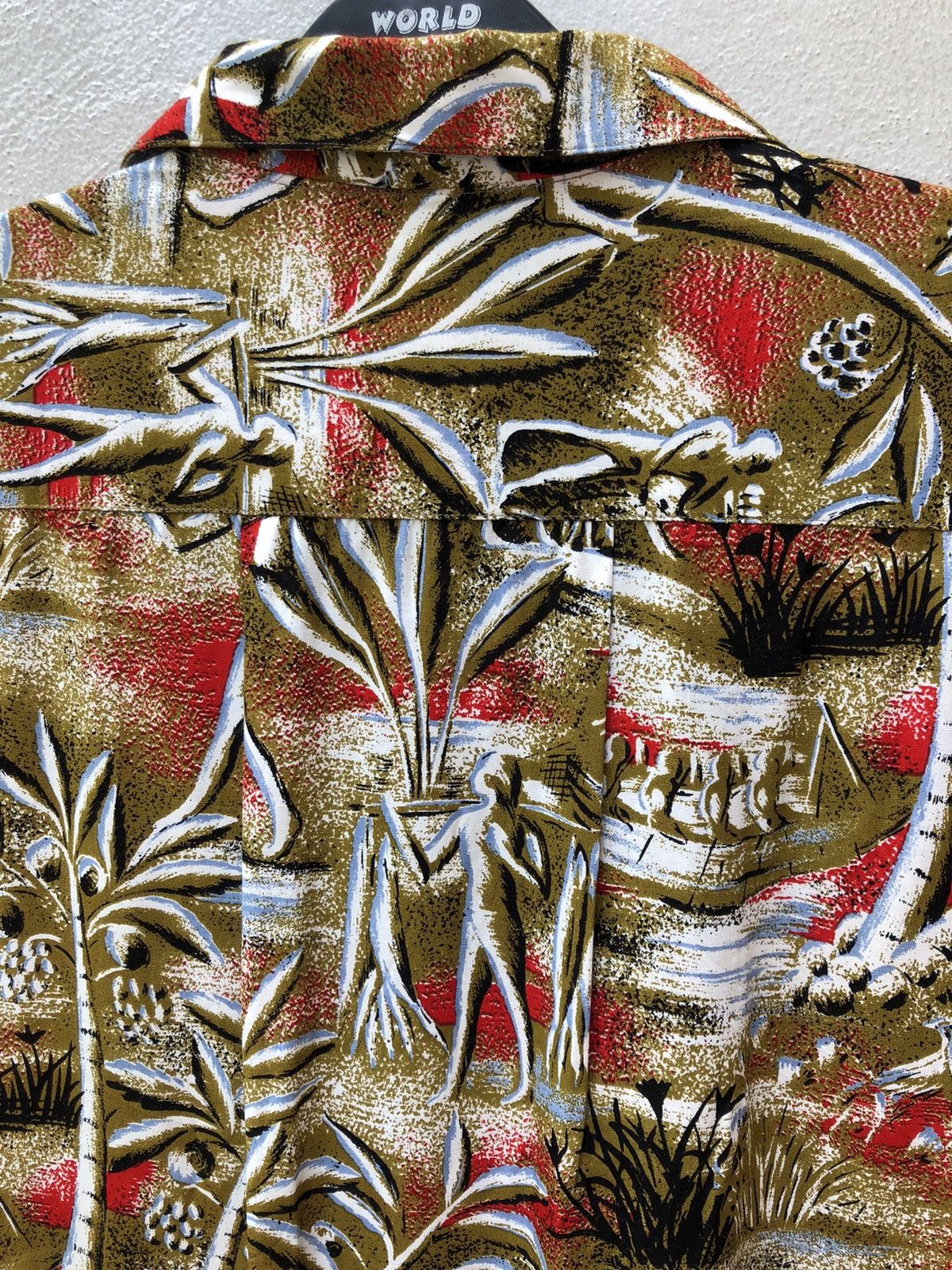 Other Jun Saito Grass Men’s Japan Abstract Print Rayon Hawaiian Size US M / EU 48-50 / 2 - 18 Thumbnail