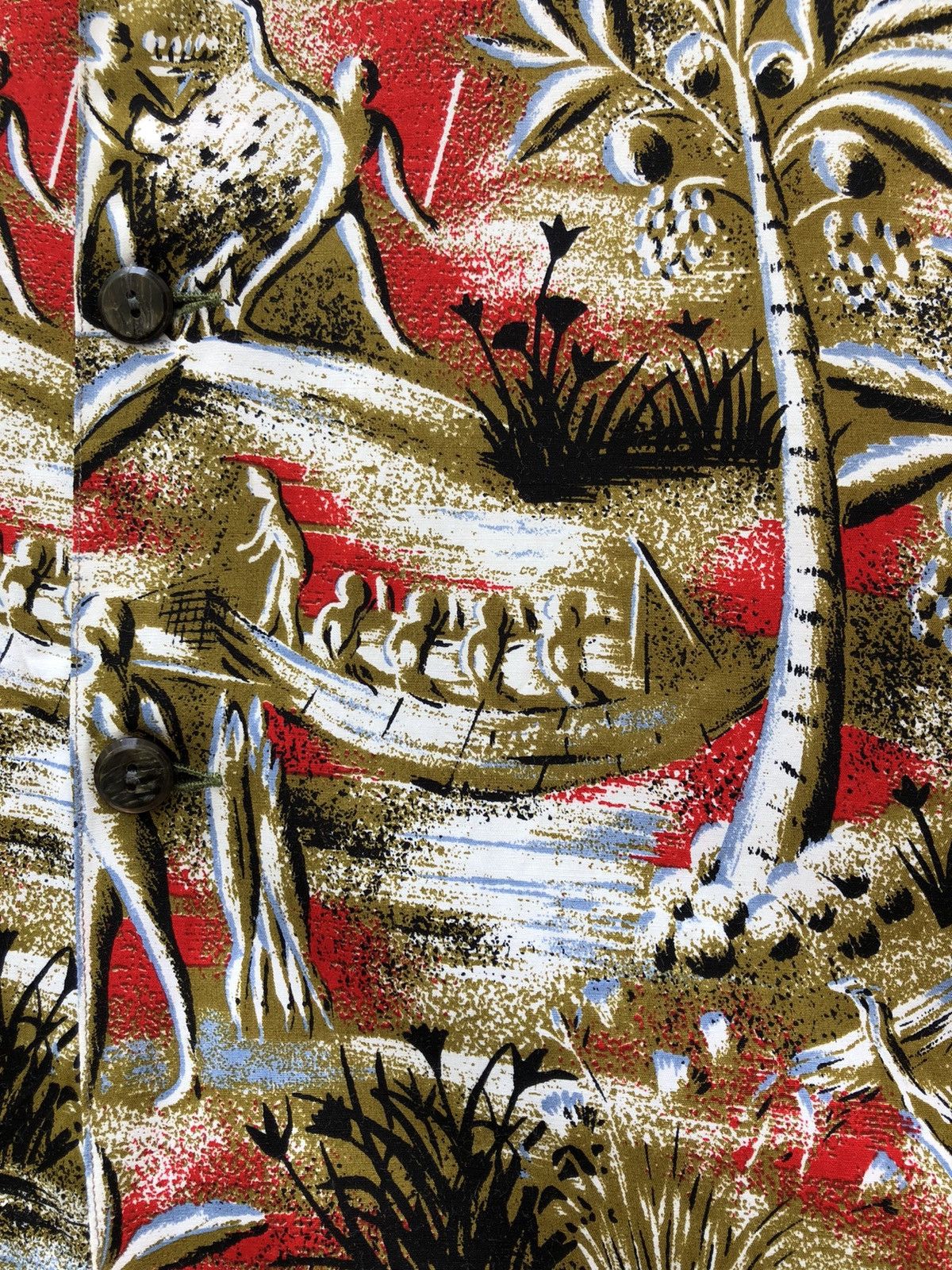 Other Jun Saito Grass Men’s Japan Abstract Print Rayon Hawaiian Size US M / EU 48-50 / 2 - 11 Thumbnail