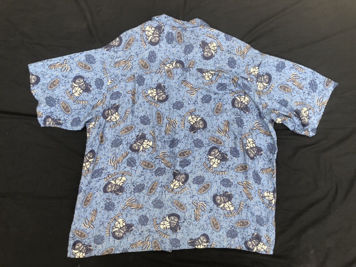 Harley Davidson Vintage HD All Printed 100% Rayon Hawaiian Aloha Shirt Size US XL / EU 56 / 4 - 2 Thumbnail