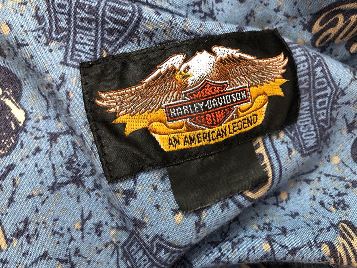 Harley Davidson Vintage HD All Printed 100% Rayon Hawaiian Aloha Shirt Size US XL / EU 56 / 4 - 15 Thumbnail