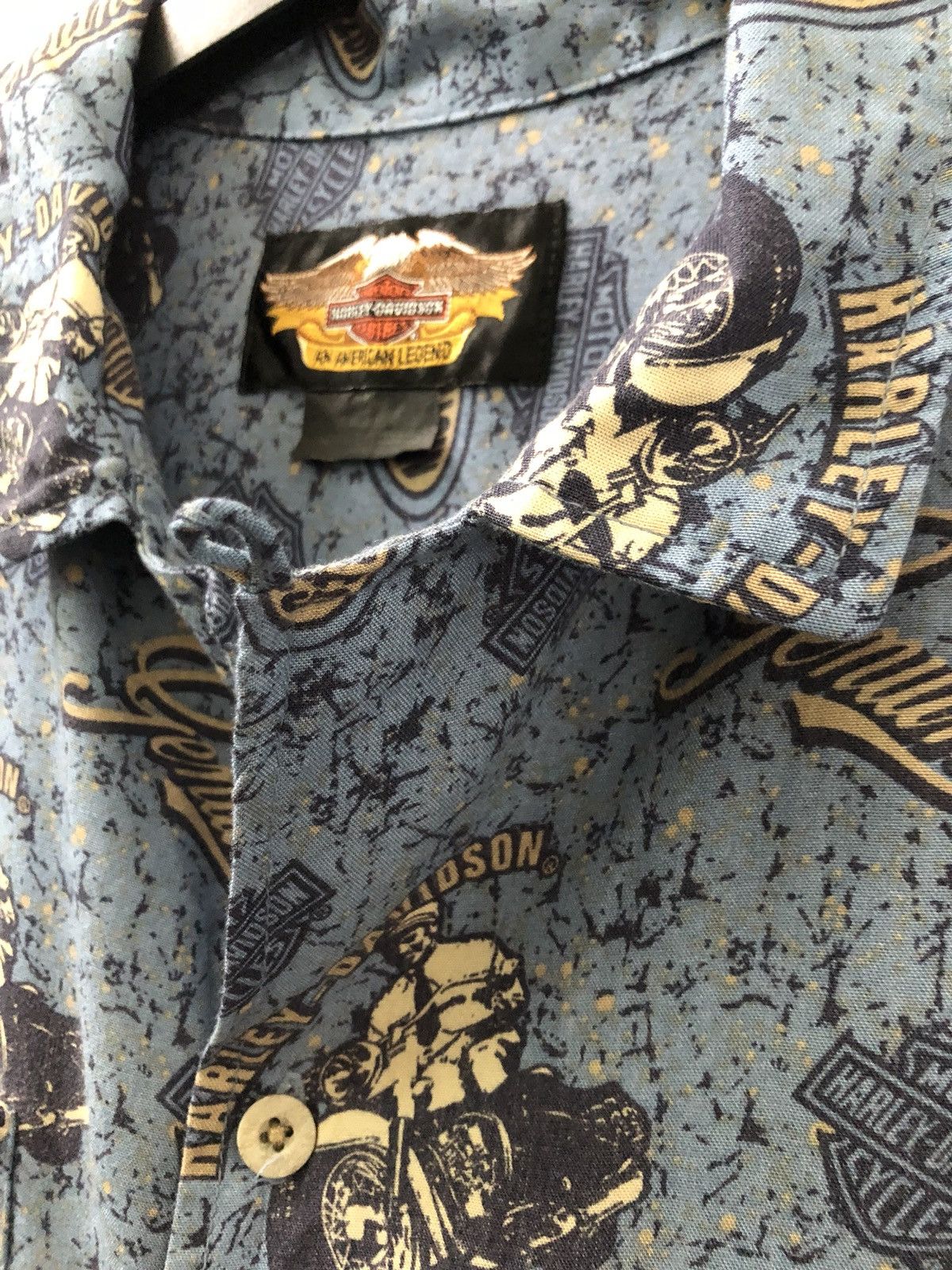 Harley Davidson Vintage HD All Printed 100% Rayon Hawaiian Aloha Shirt Size US XL / EU 56 / 4 - 7 Thumbnail