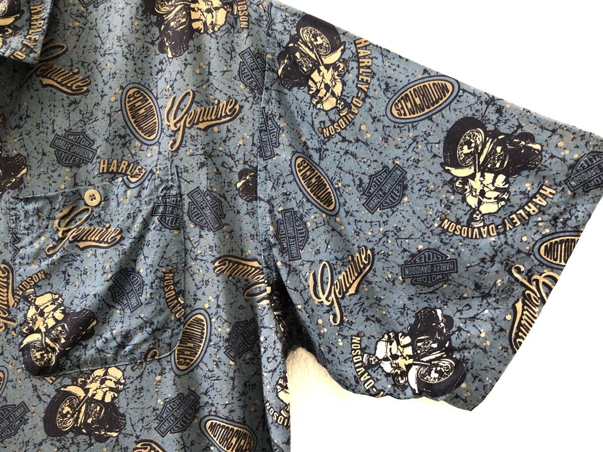 Harley Davidson Vintage HD All Printed 100% Rayon Hawaiian Aloha Shirt Size US XL / EU 56 / 4 - 9 Thumbnail