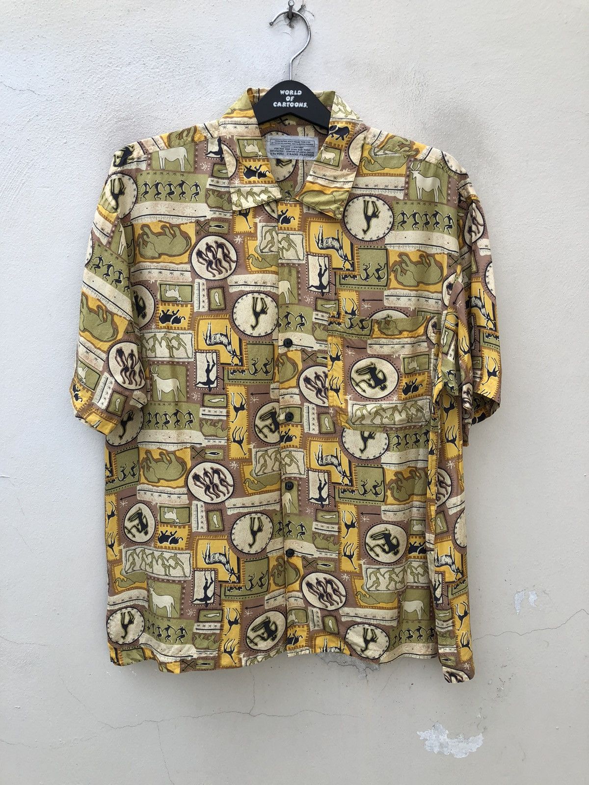 Vintage Vintage 90s Crane Feather Parietal Art Silk Hawaiian Shirt Size US L / EU 52-54 / 3 - 3 Thumbnail