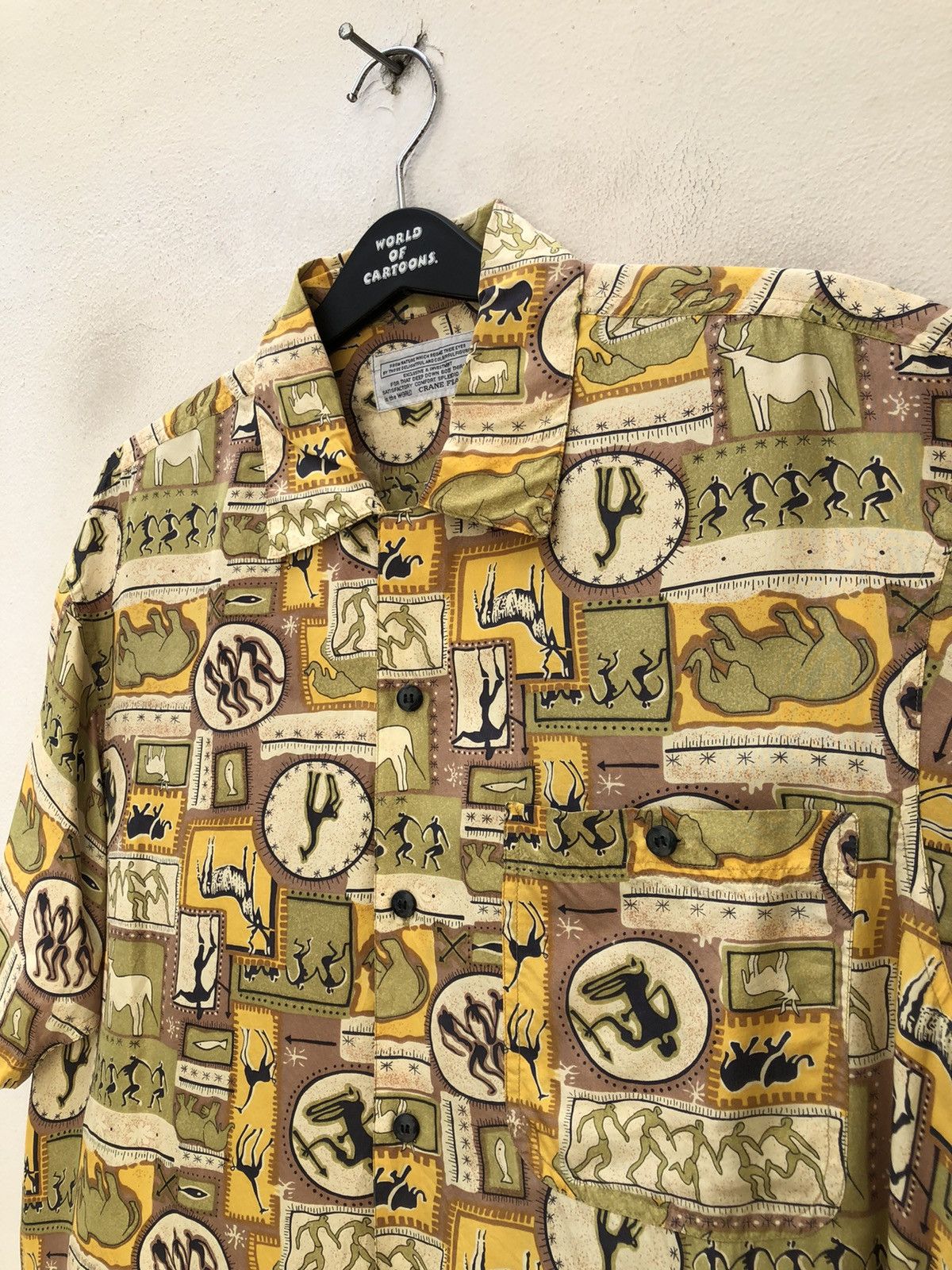 Vintage Vintage 90s Crane Feather Parietal Art Silk Hawaiian Shirt Size US L / EU 52-54 / 3 - 9 Thumbnail
