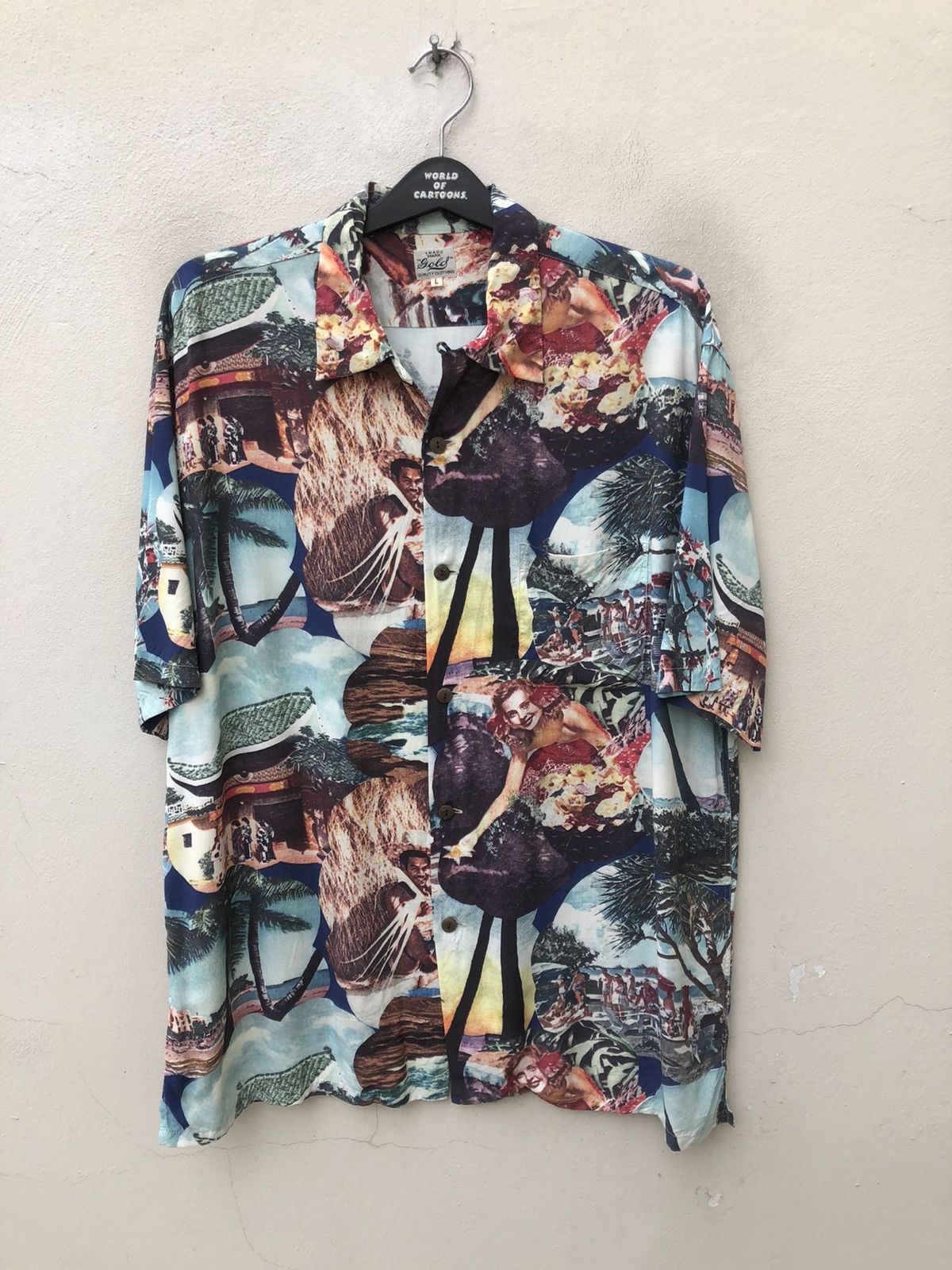 Buzz Rickson's GOLD Toyo Enterprises Japan Open Collar Rayon Hawaiian Shirt Size US L / EU 52-54 / 3 - 3 Thumbnail
