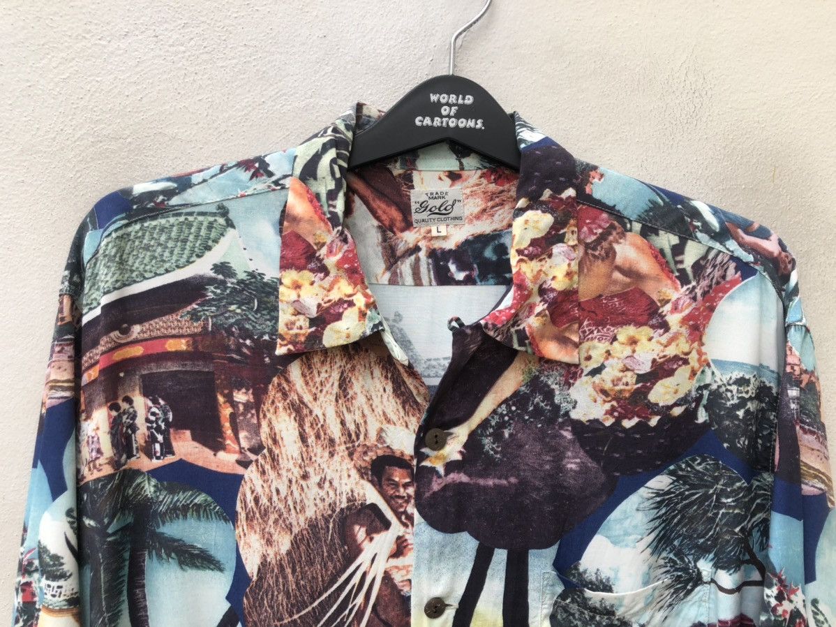 Buzz Rickson's GOLD Toyo Enterprises Japan Open Collar Rayon Hawaiian Shirt Size US L / EU 52-54 / 3 - 4 Thumbnail