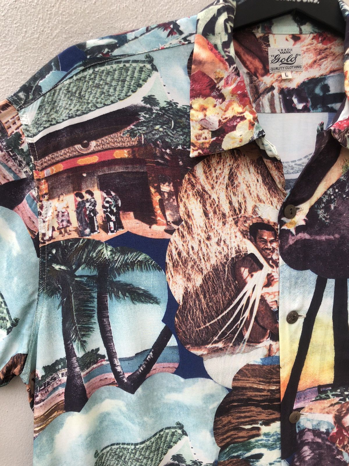 Buzz Rickson's GOLD Toyo Enterprises Japan Open Collar Rayon Hawaiian Shirt Size US L / EU 52-54 / 3 - 11 Thumbnail