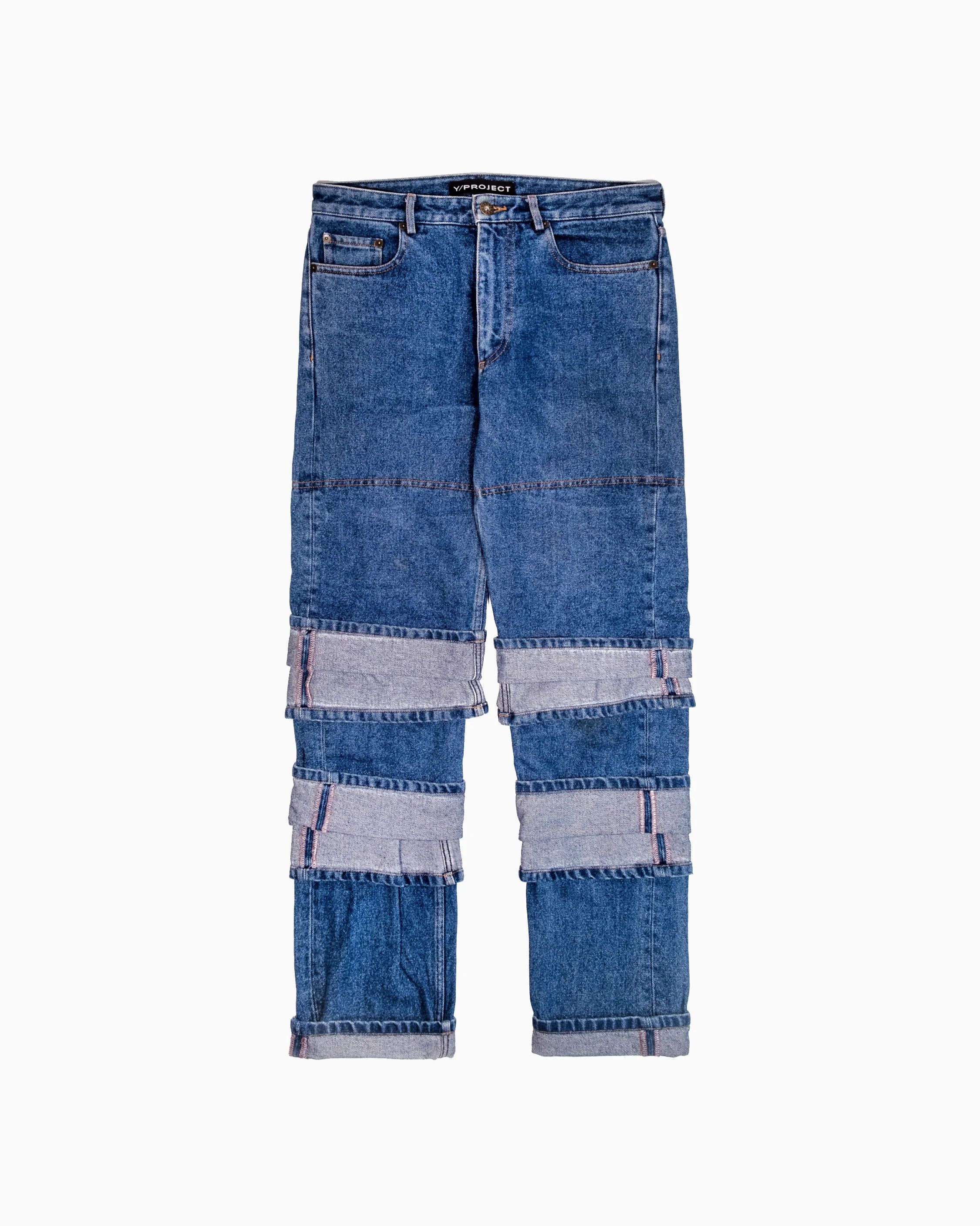 Y/Project $680 Runway NWT Multi-Cuff Panel Jeans | Grailed