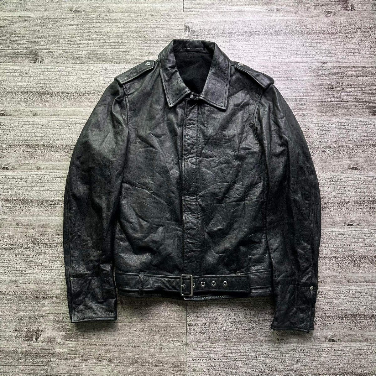 image of Yohji Yamamoto 90’S Leather Blouson Jacket in Black, Men's (Size XS)