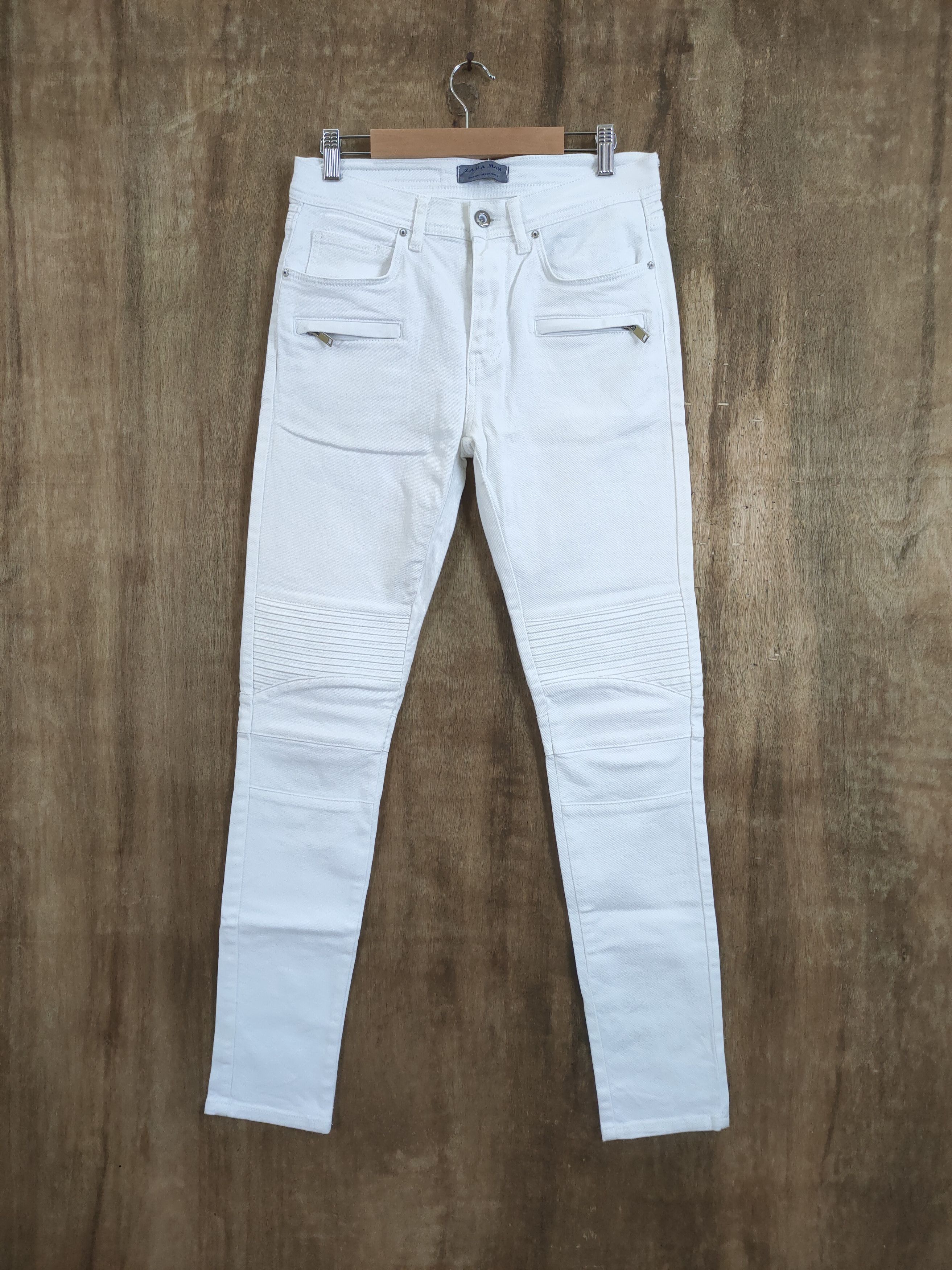 Zara ZARA MAN WHITE BIKER PANTS MULTIPOCKET TACTICAL Size US 30 / EU 46 - 1 Thumbnail