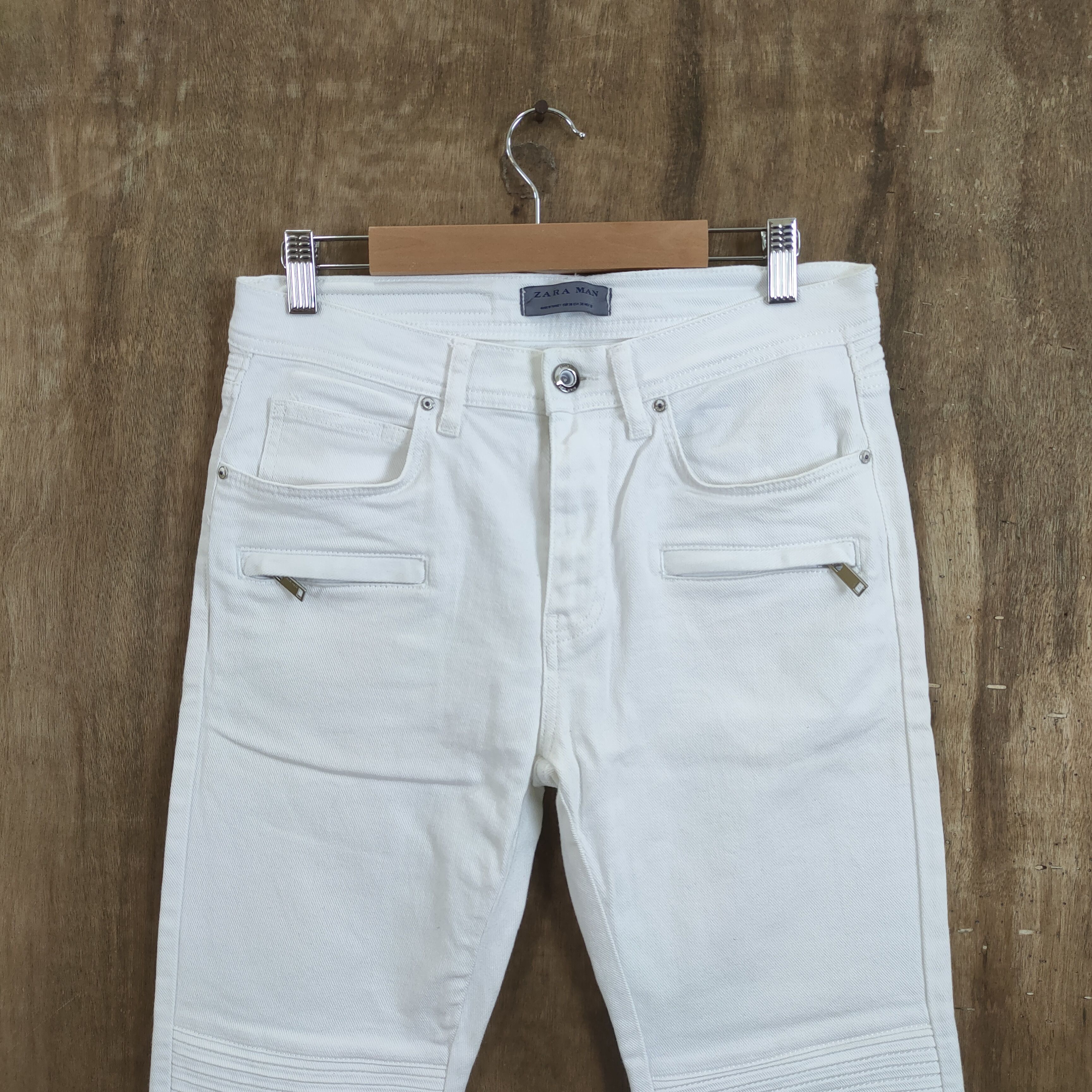 Zara ZARA MAN WHITE BIKER PANTS MULTIPOCKET TACTICAL Size US 30 / EU 46 - 2 Thumbnail