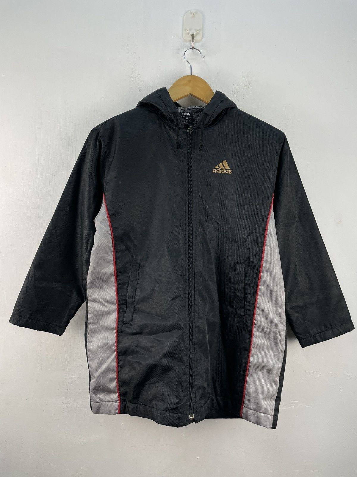 Adidas Vintage Adidas Parka Raincoat Jacket Sherpa Lining Size US S / EU 44-46 / 1 - 2 Thumbnail
