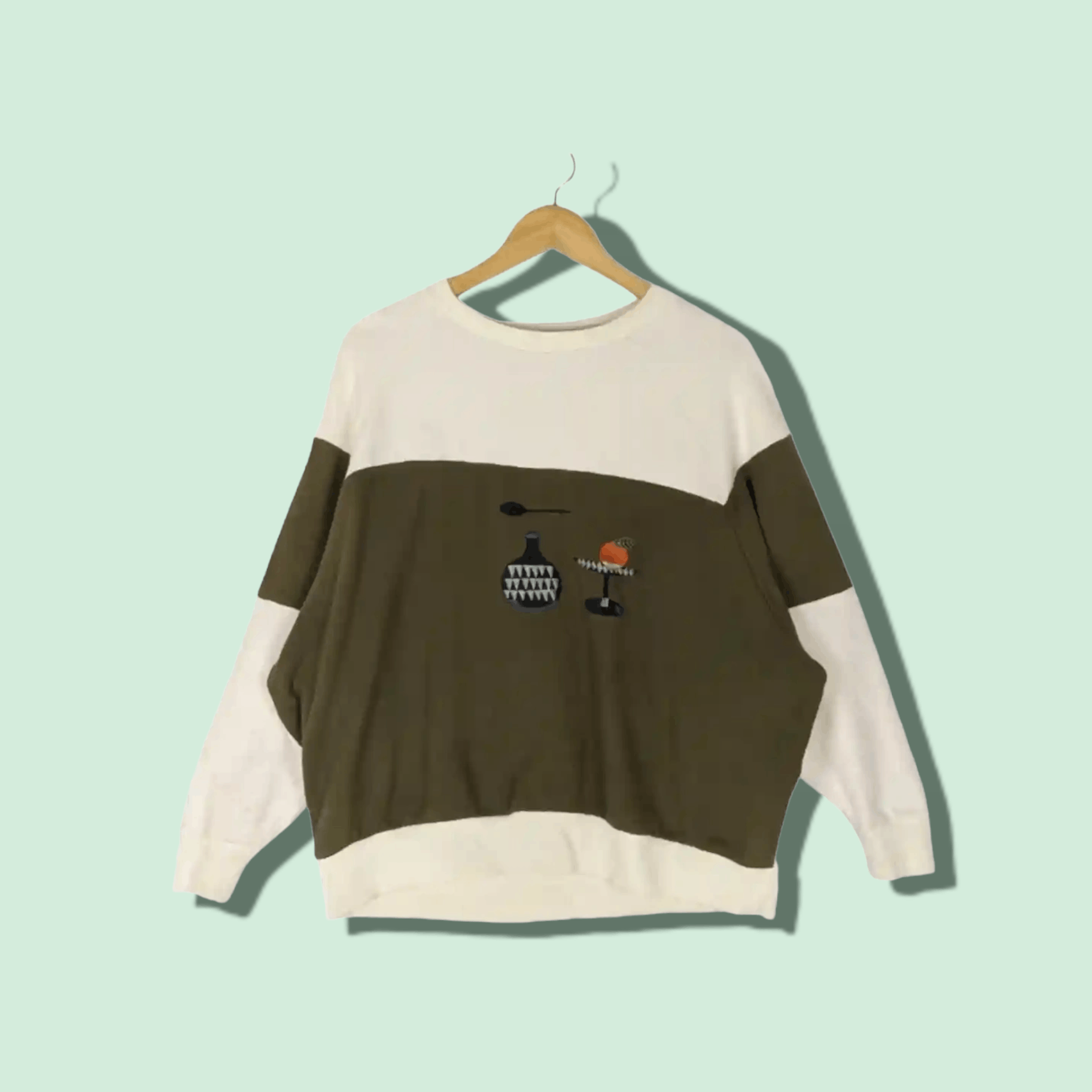 image of Issey Miyake x Ne Net Ne-Net X Nishi Shuku Illustration Multicolor Sweatshirt in Green, Women's (Si