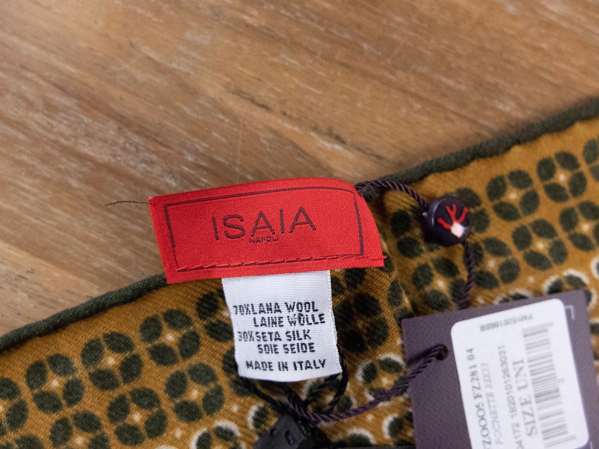Isaia ISAIA Napoli yellow wool silk blend pocket square authentic Size ONE SIZE - 4 Thumbnail
