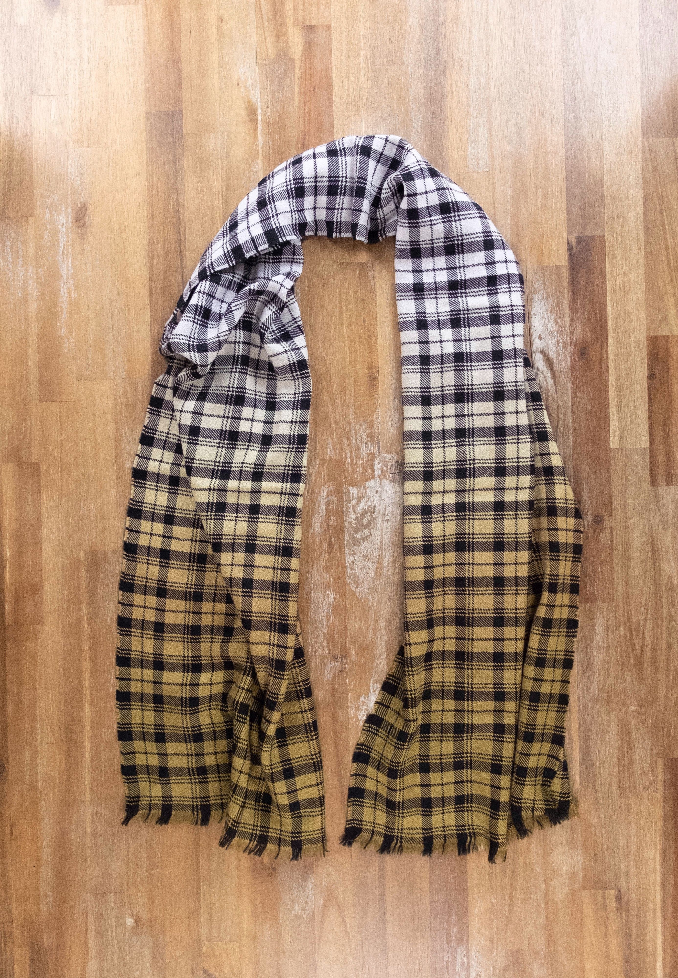 Z Zegna Z ZEGNA black white yellow wool plaid scarf authentic - NWT Size ONE SIZE - 5 Thumbnail