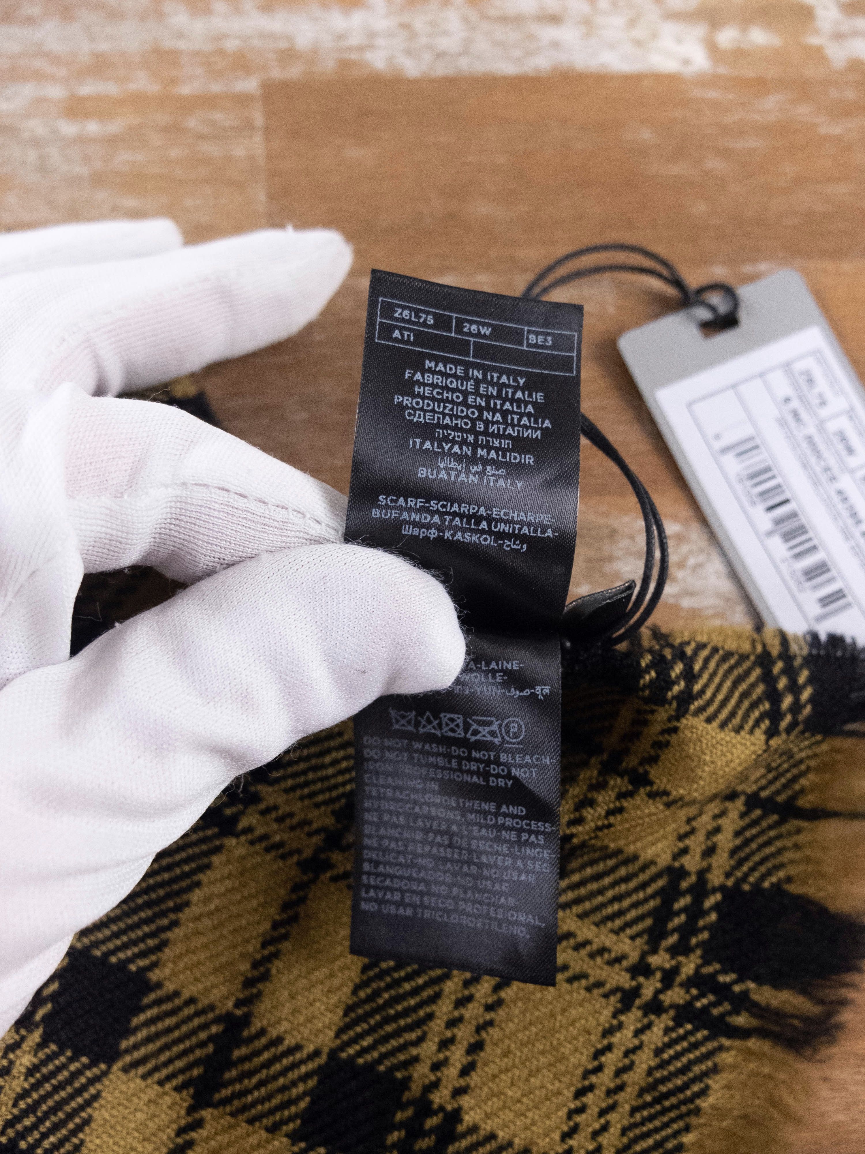 Z Zegna Z ZEGNA black white yellow wool plaid scarf authentic - NWT Size ONE SIZE - 4 Thumbnail