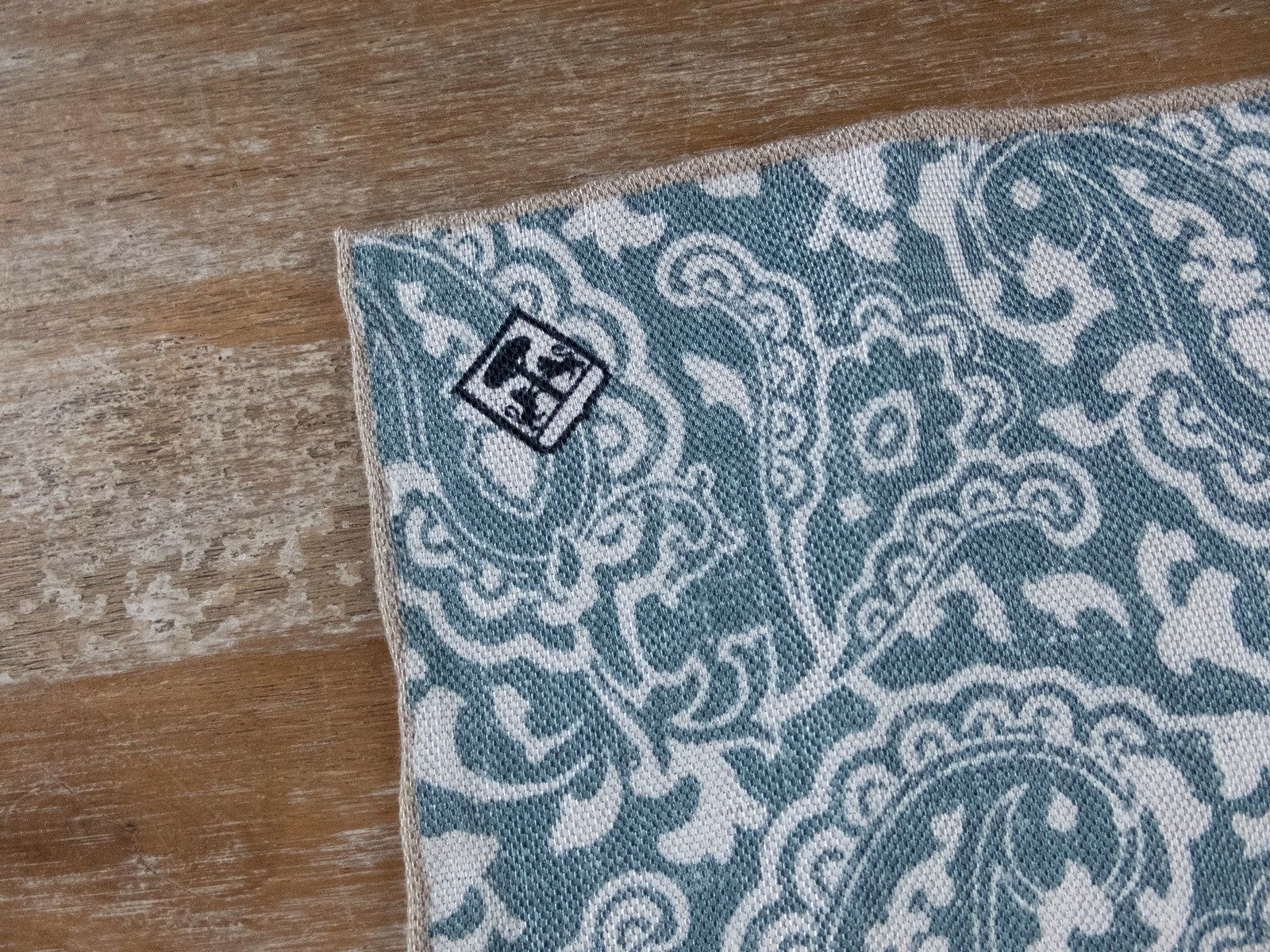 Corneliani CORNELIANI green paisley print linen silk pocket square Size ONE SIZE - 3 Thumbnail