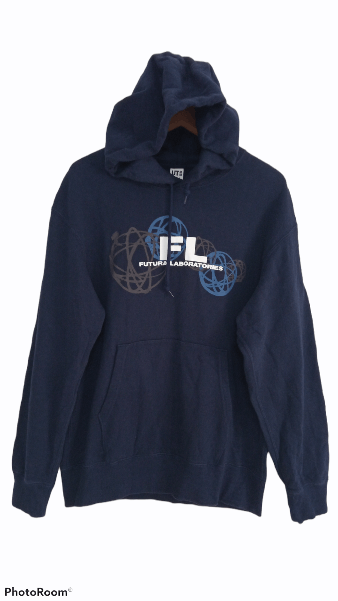 image of Recon Futura 2000 Stash x Uniqlo Ut X Futura Laboratories Spellout Hoodie Jacket in Blue (Size Medi