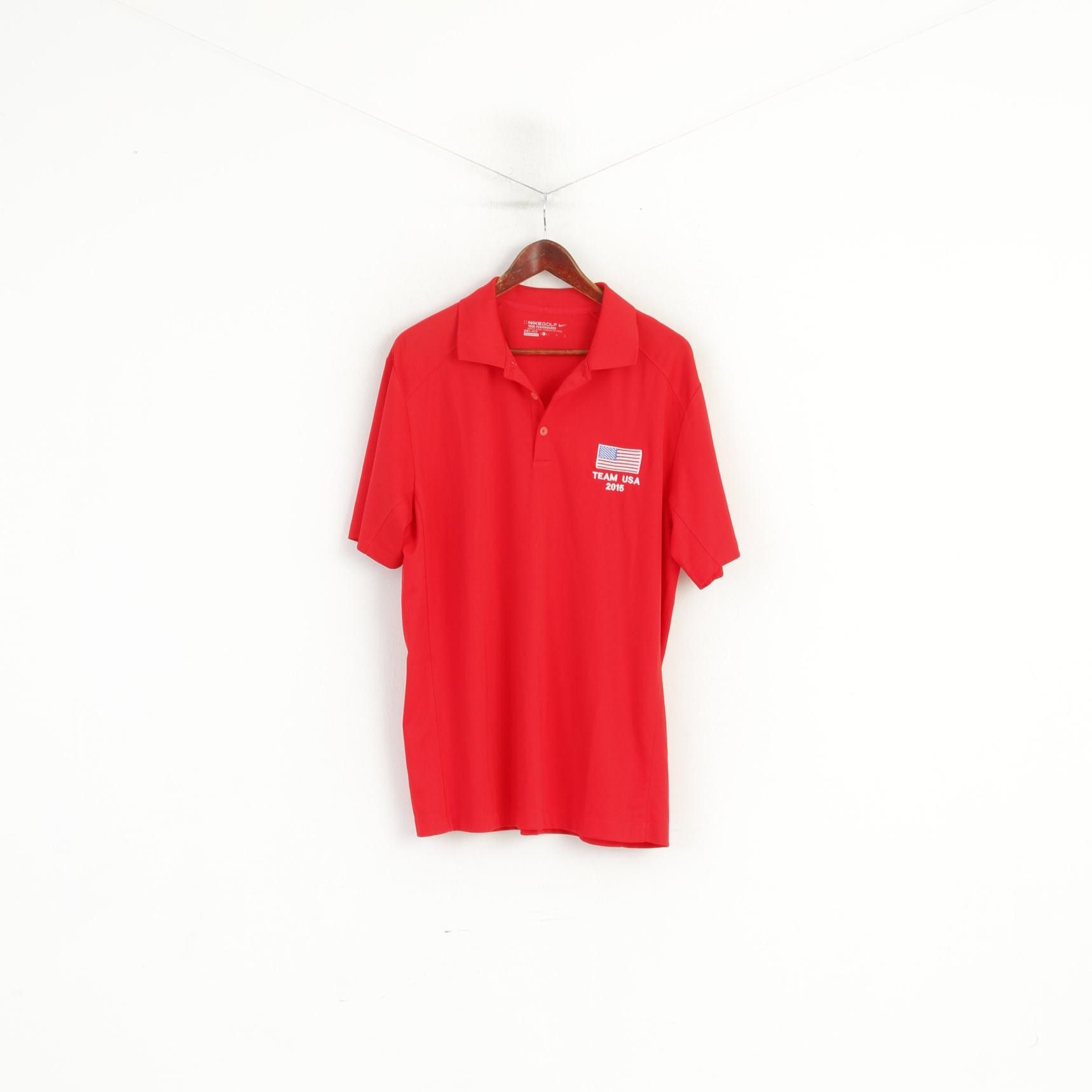 Nike × Vintage Nike Golf Men L Polo Shirt Red Dri-Fit Team USA 2015 1960 Size US L / EU 52-54 / 3 - 1 Thumbnail