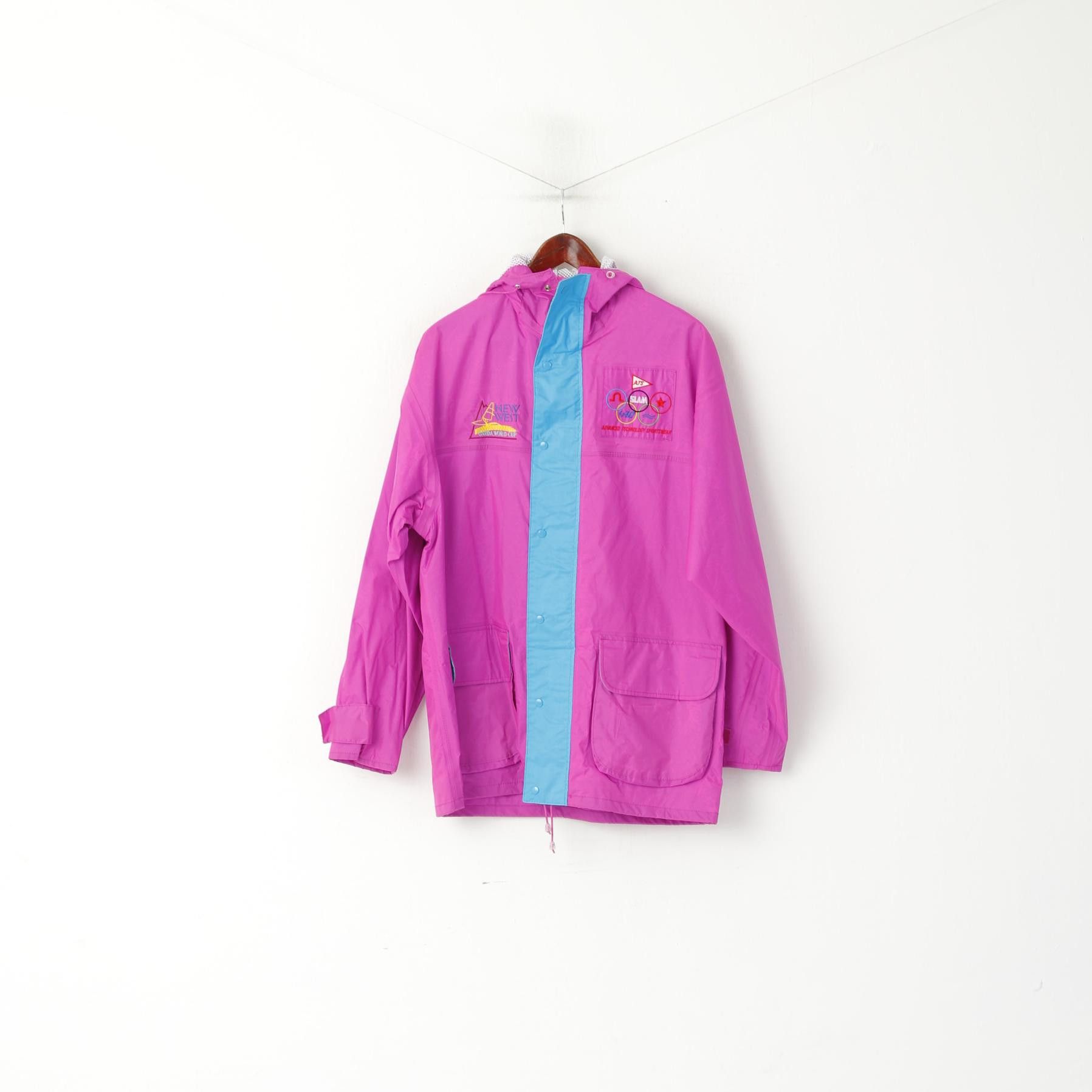 Vintage Slam Men M Jacket Pink Sportswear Hooded Garda 1962 Size US M / EU 48-50 / 2 - 1 Thumbnail