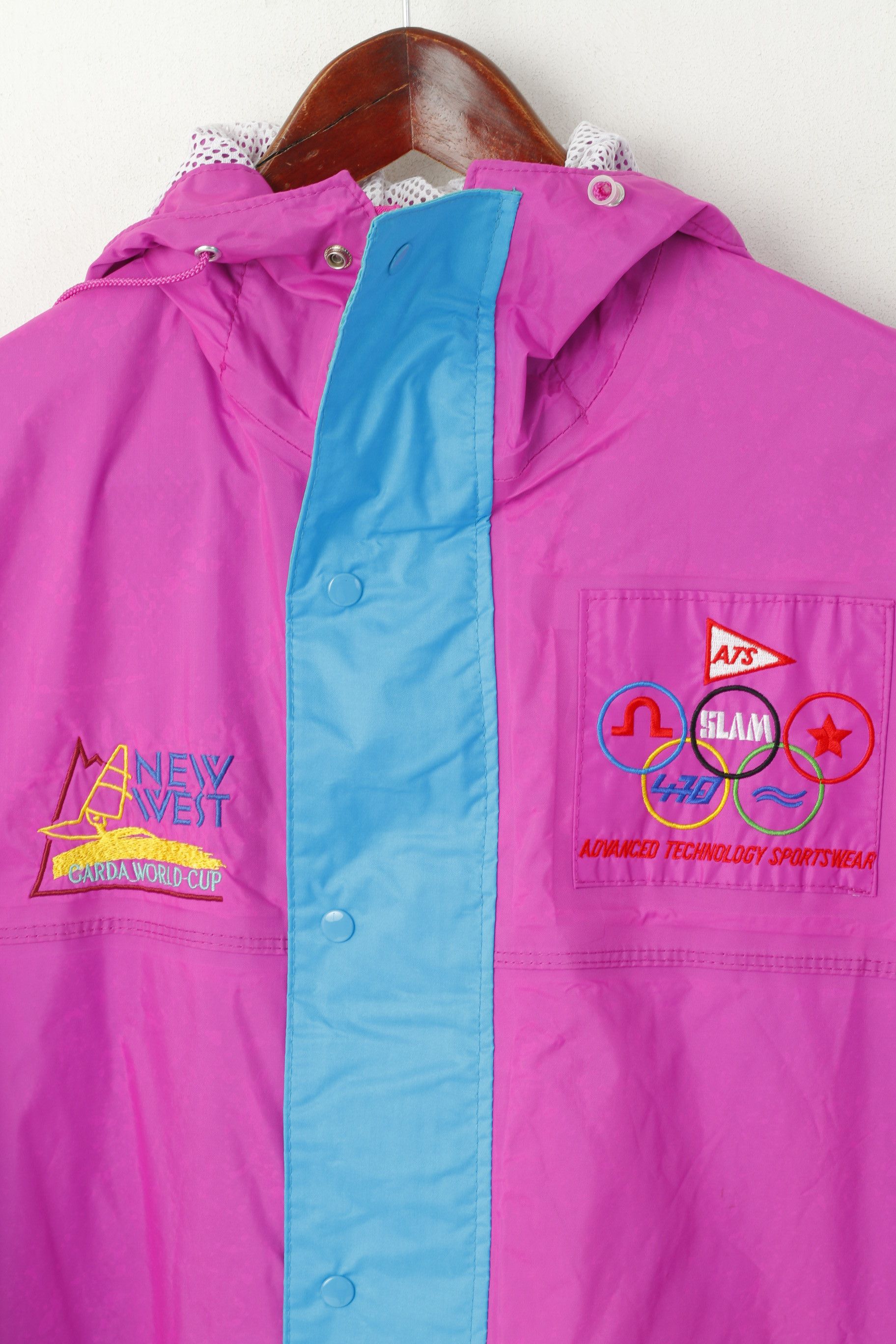 Vintage Slam Men M Jacket Pink Sportswear Hooded Garda 1962 Size US M / EU 48-50 / 2 - 2 Thumbnail