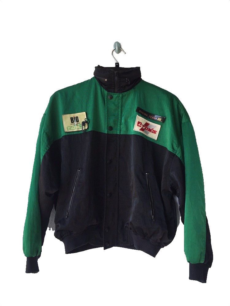 image of Vintage Tom’S Bio Motorsport Racing Team Jacket Toyota Supra in Green, Men's (Size Medium)