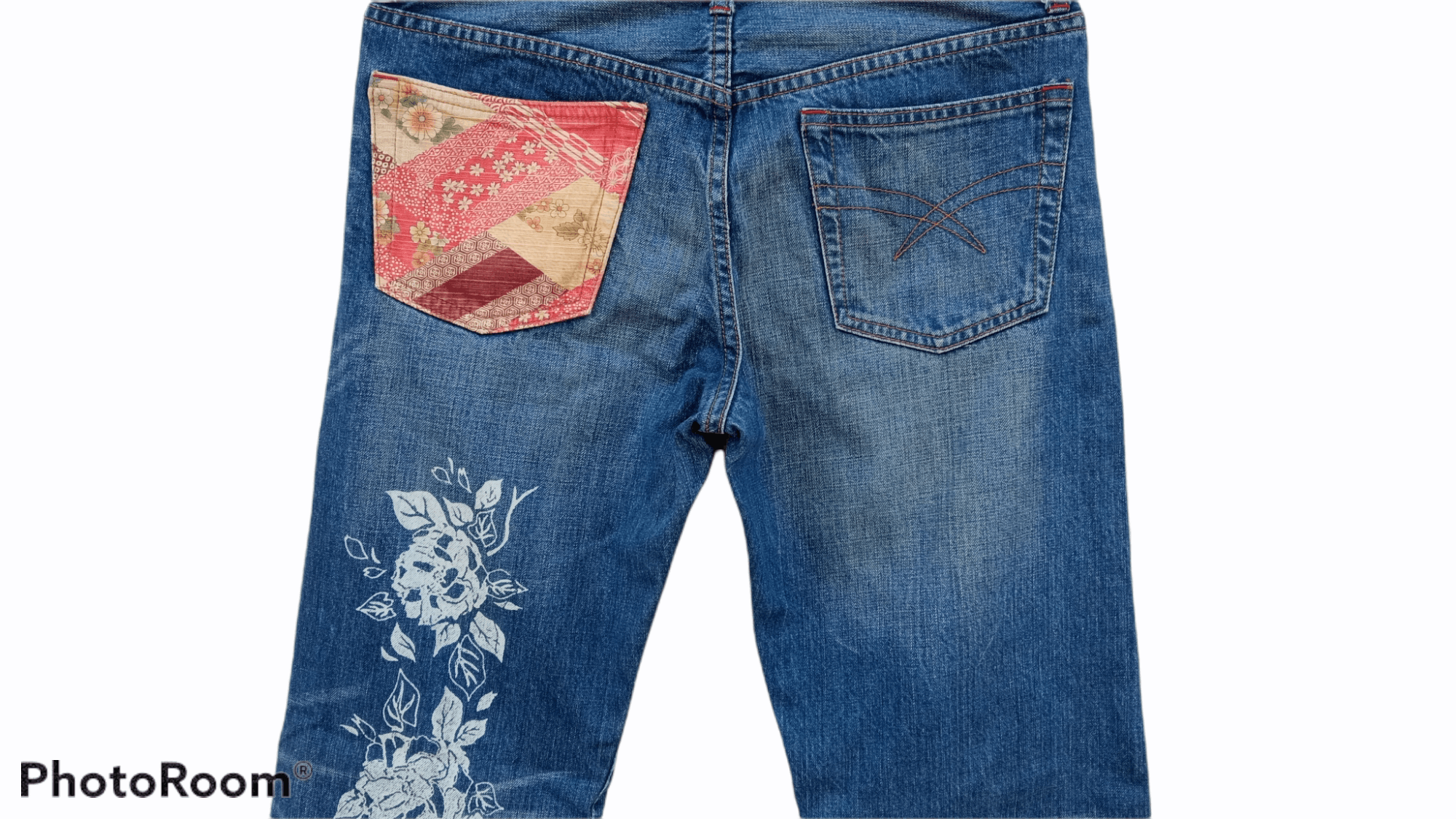Japanese Brand × Takeo Kikuchi × Vintage 🔥🔥Takeo Kikuchi Floral Motive Distressed Jeans Size US 32 / EU 48 - 22 Thumbnail