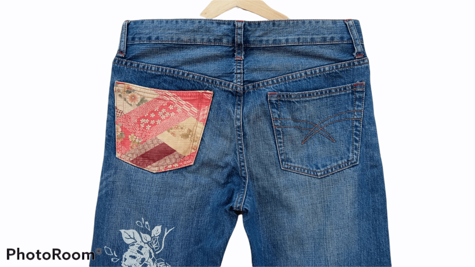 Japanese Brand × Takeo Kikuchi × Vintage 🔥🔥Takeo Kikuchi Floral Motive Distressed Jeans Size US 32 / EU 48 - 21 Thumbnail