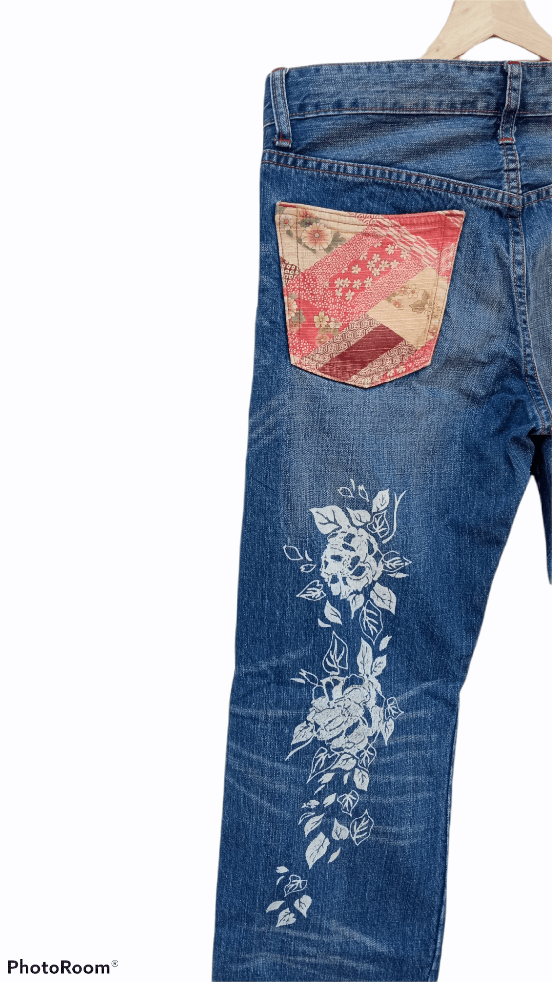 Japanese Brand × Takeo Kikuchi × Vintage 🔥🔥Takeo Kikuchi Floral Motive Distressed Jeans Size US 32 / EU 48 - 20 Thumbnail