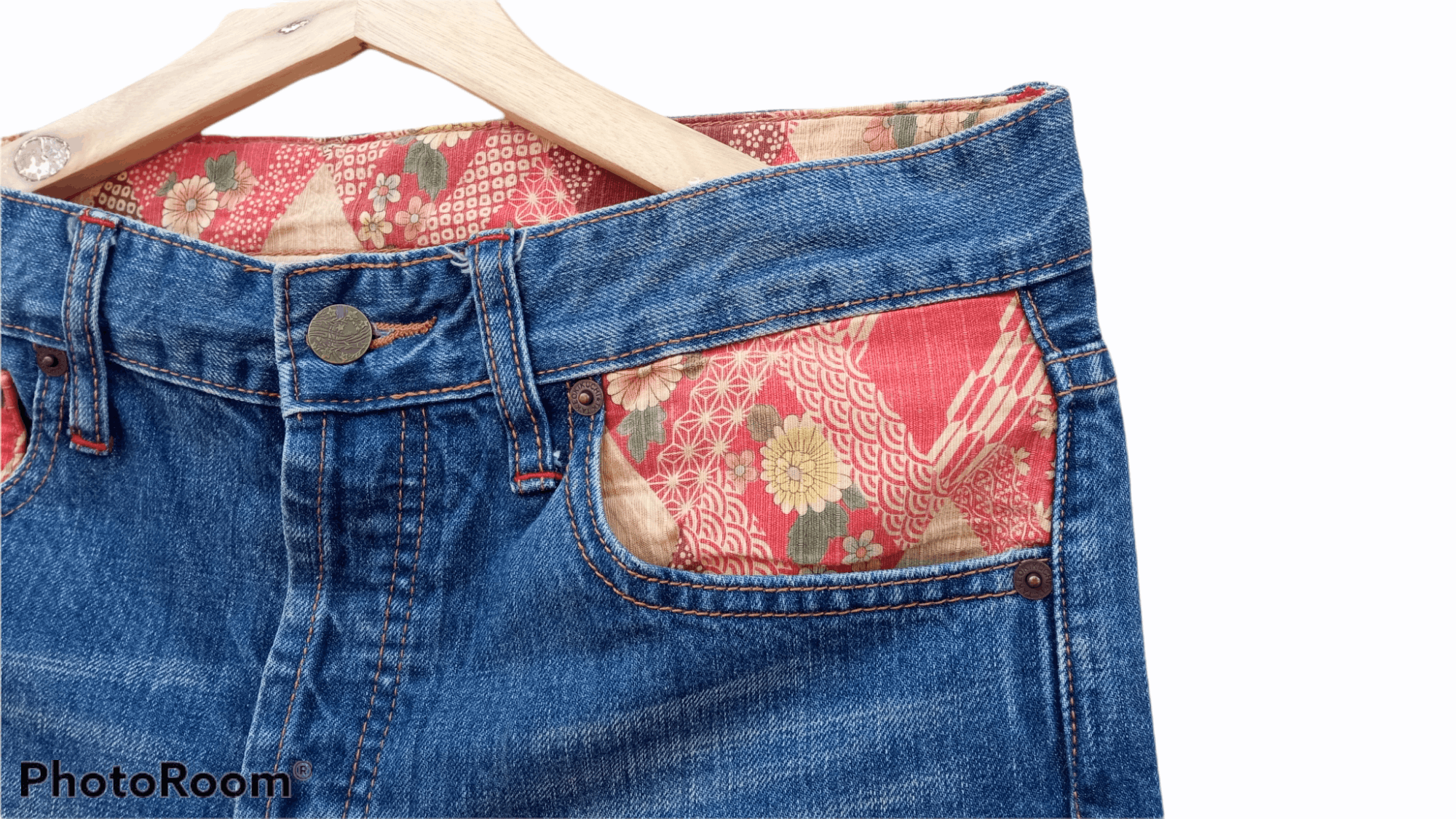 Japanese Brand × Takeo Kikuchi × Vintage 🔥🔥Takeo Kikuchi Floral Motive Distressed Jeans Size US 32 / EU 48 - 12 Thumbnail