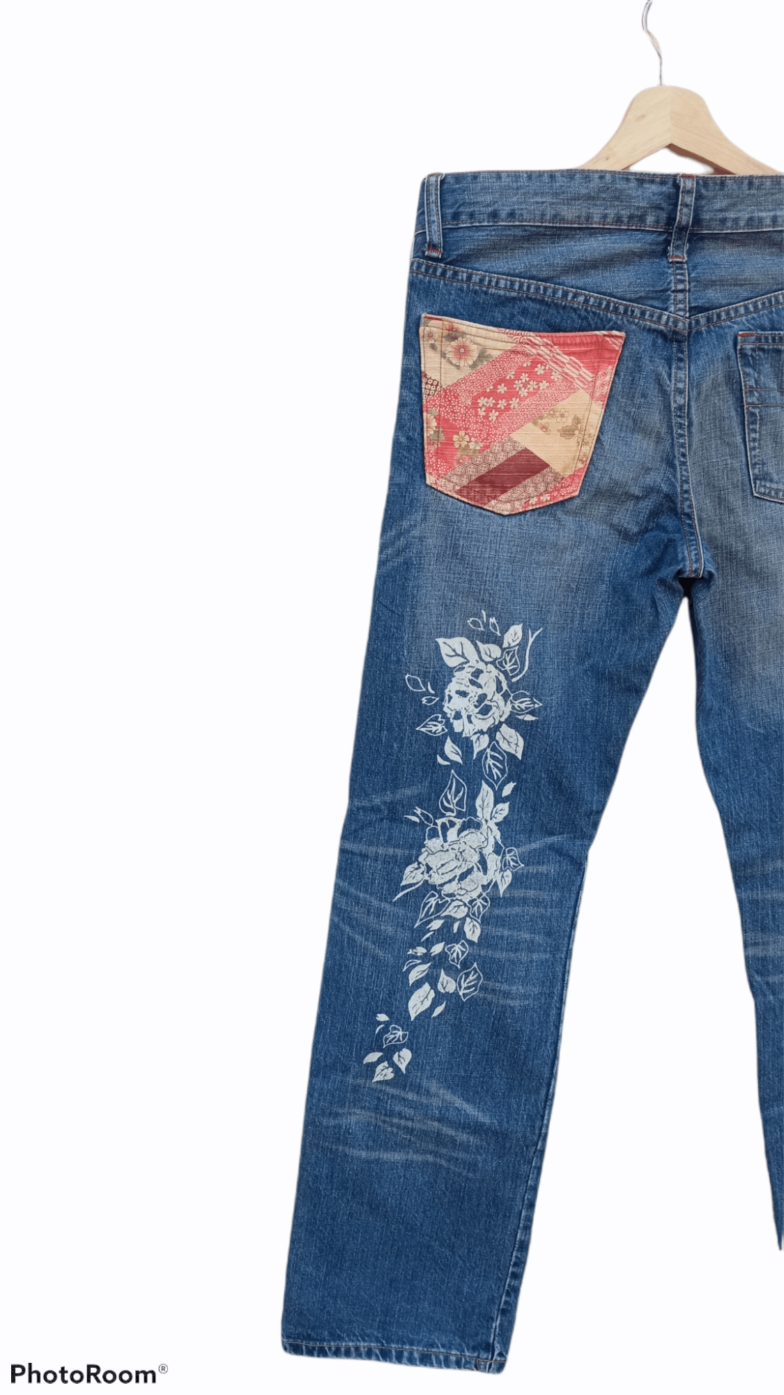 Japanese Brand × Takeo Kikuchi × Vintage 🔥🔥Takeo Kikuchi Floral Motive Distressed Jeans Size US 32 / EU 48 - 19 Thumbnail