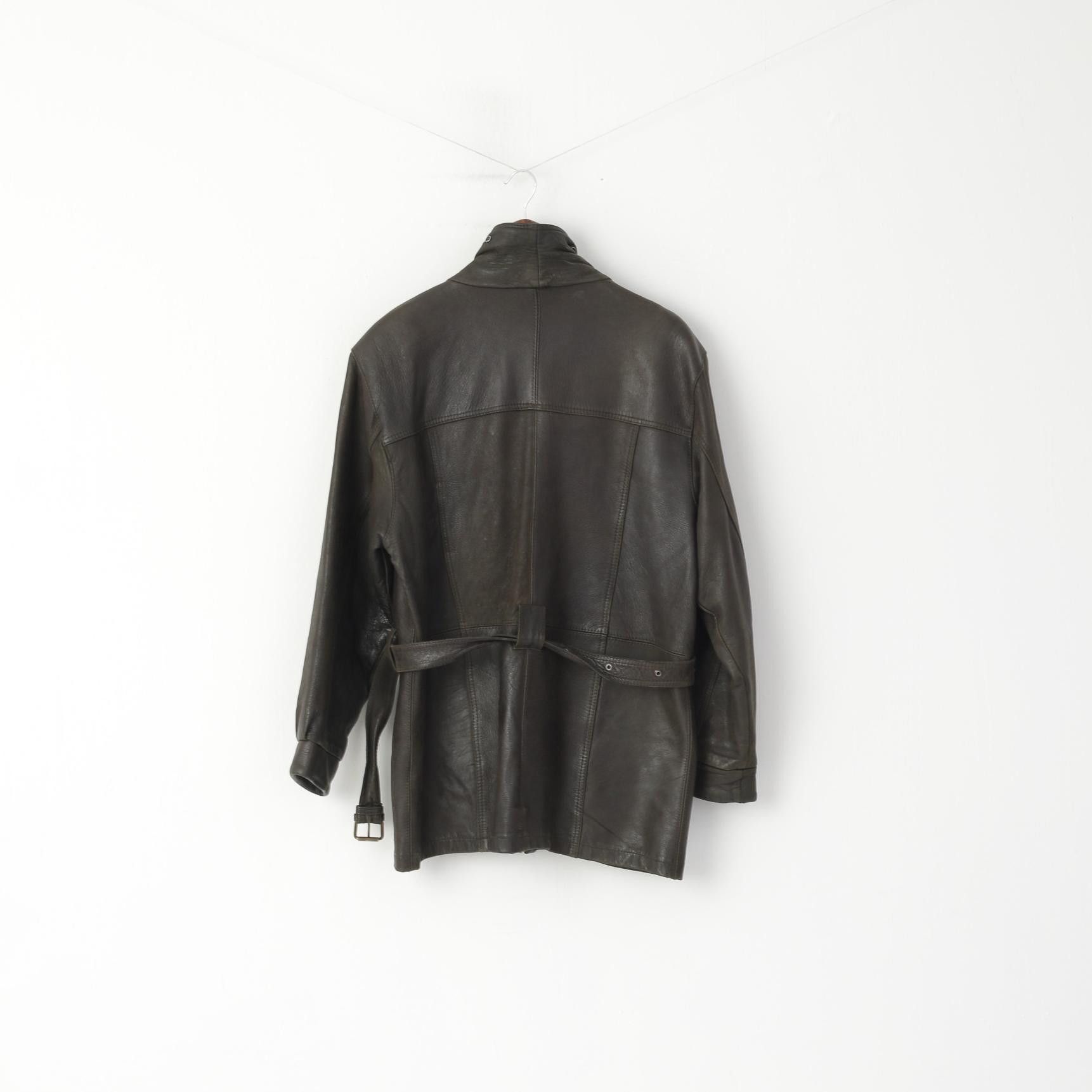 Vintage Elazar Women L Jacket Brown Leather Vintage 1973 Size L / US 10 / IT 46 - 6 Thumbnail