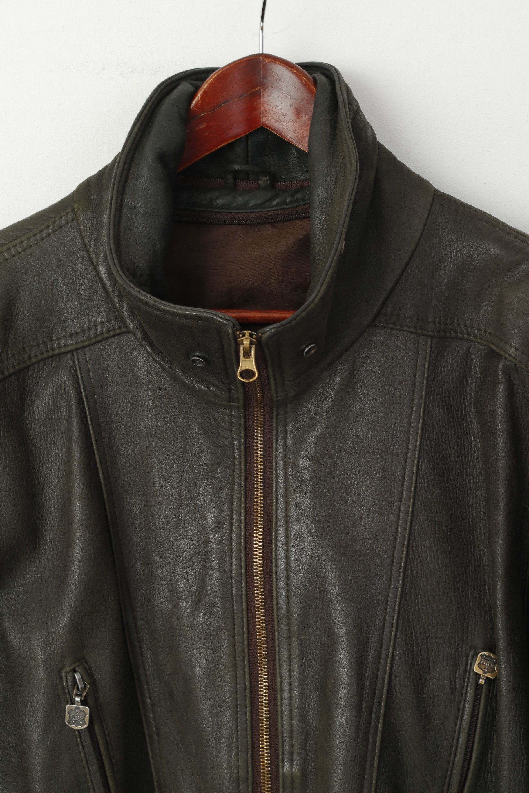 Vintage Elazar Women L Jacket Brown Leather Vintage 1973 Size L / US 10 / IT 46 - 2 Thumbnail