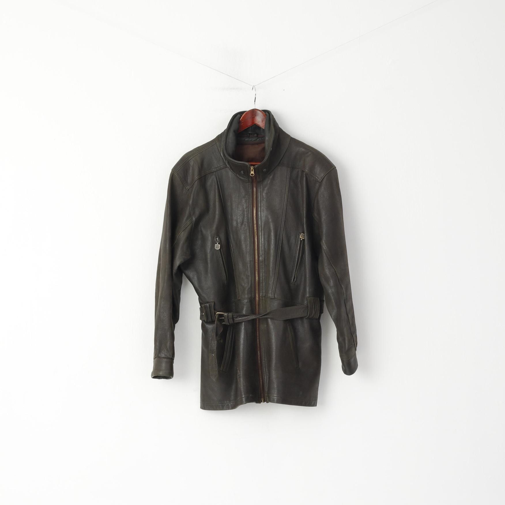 Vintage Elazar Women L Jacket Brown Leather Vintage 1973 Size L / US 10 / IT 46 - 1 Thumbnail