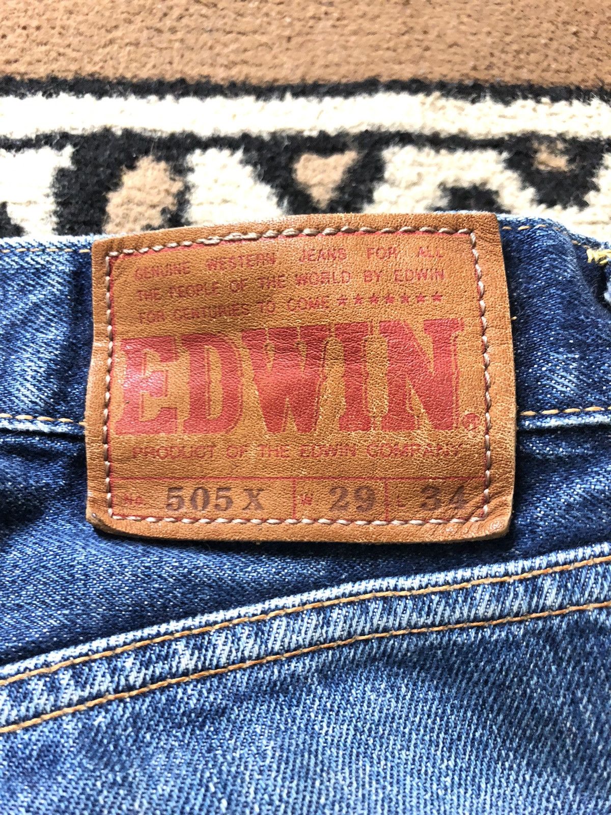 Edwin × Vintage VINTAGE SELVEDGE EDWIN 505x GRUNGE DISTRESSED DENIM Size US 29 - 12 Thumbnail