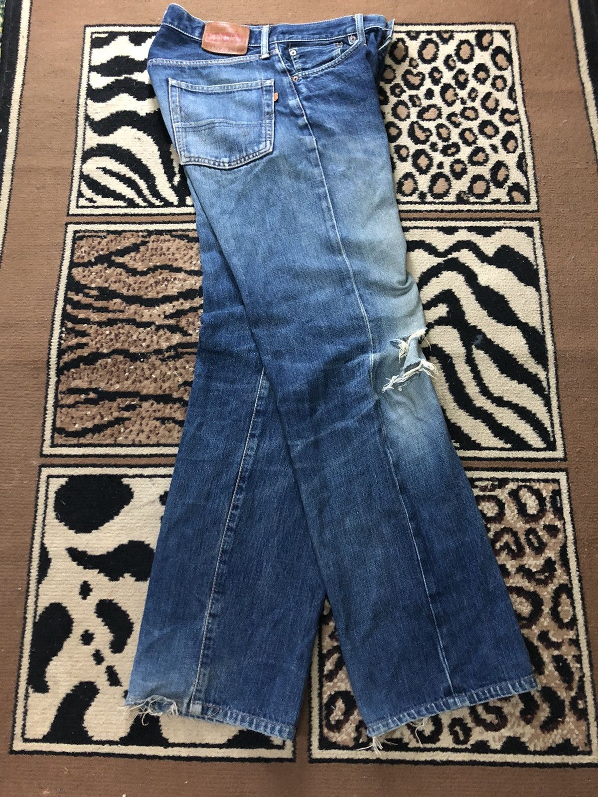Edwin × Vintage VINTAGE SELVEDGE EDWIN 505x GRUNGE DISTRESSED DENIM Size US 29 - 14 Thumbnail