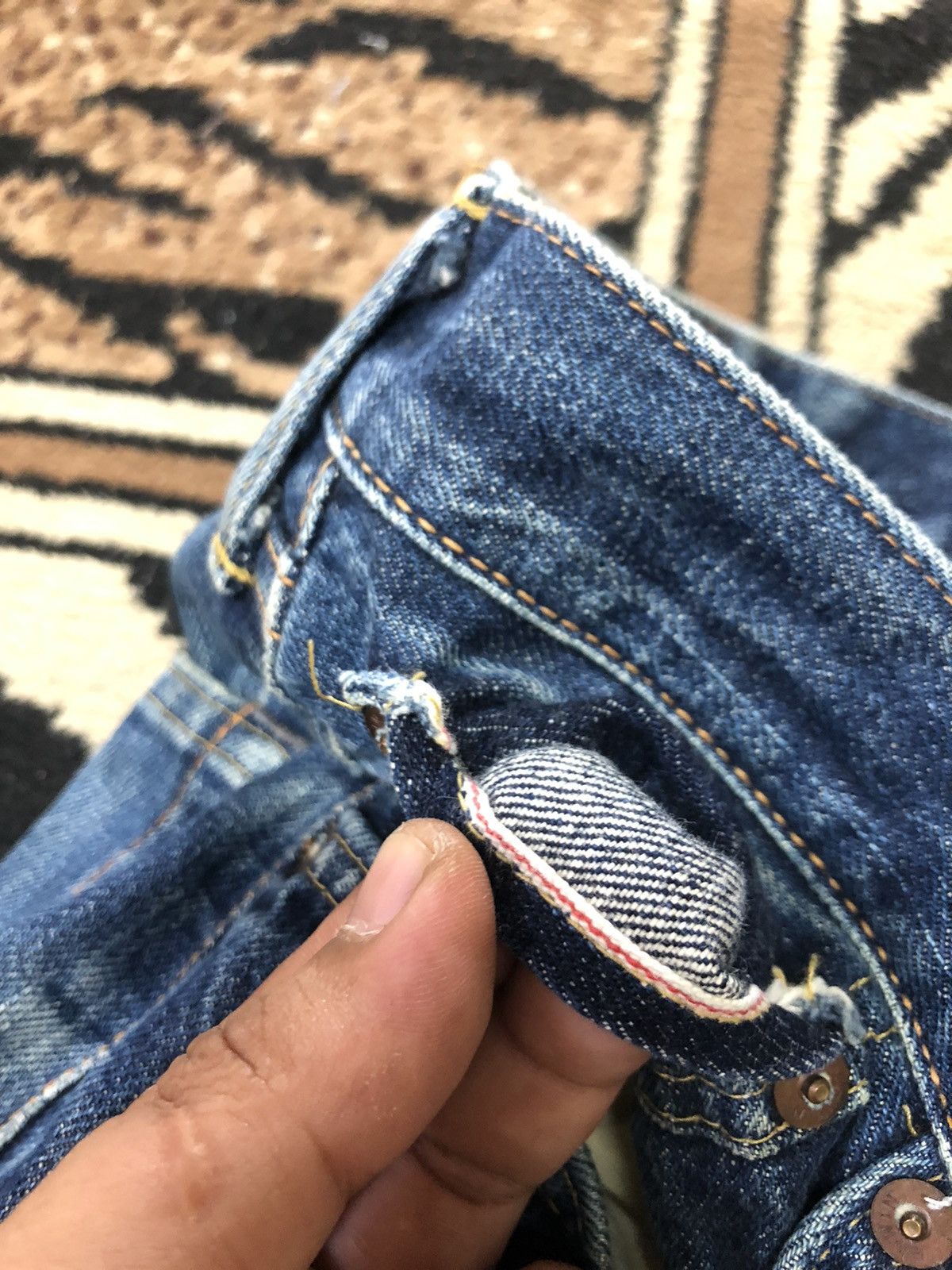 Edwin × Vintage VINTAGE SELVEDGE EDWIN 505x GRUNGE DISTRESSED DENIM Size US 29 - 4 Thumbnail