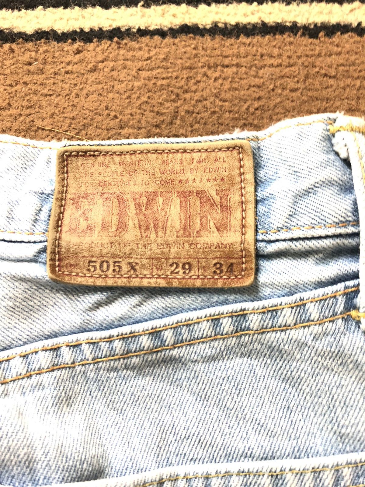 Edwin × Vintage VINTAGE SELVEDGE EDWIN505x LIGHT BLUE WASH DISTRESSED DENIM Size US 28 / EU 44 - 11 Thumbnail