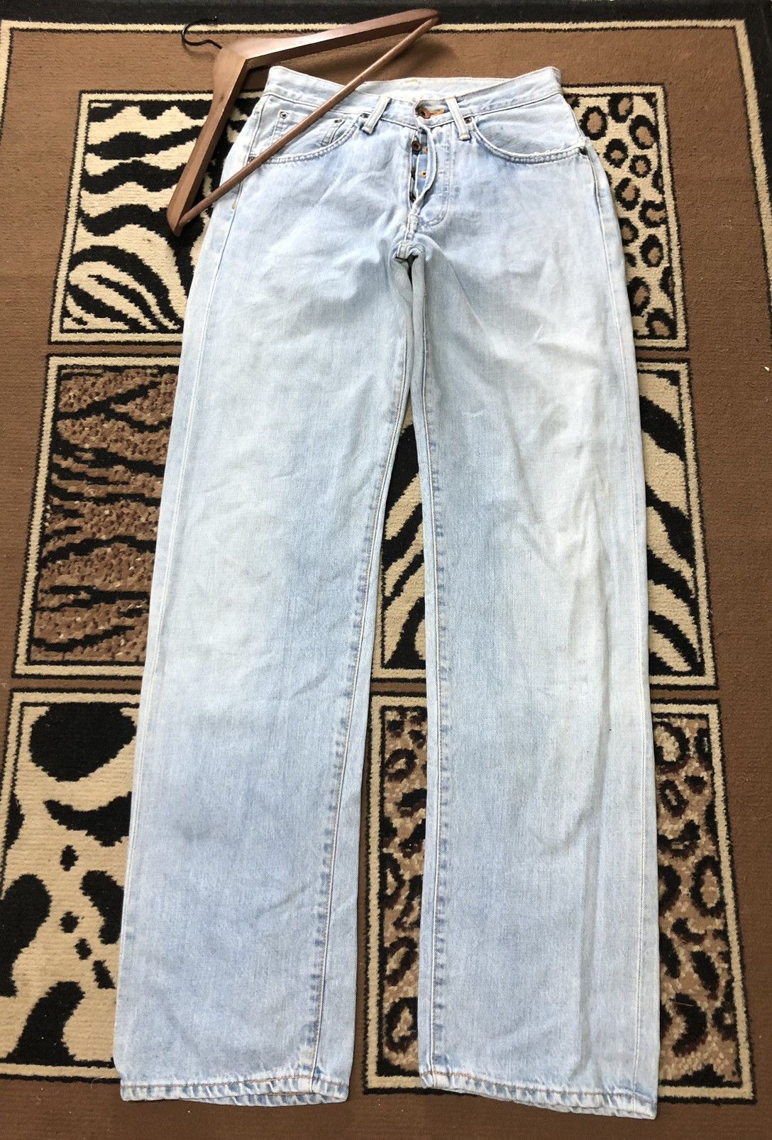 Edwin × Vintage VINTAGE SELVEDGE EDWIN505x LIGHT BLUE WASH DISTRESSED DENIM Size US 28 / EU 44 - 1 Thumbnail