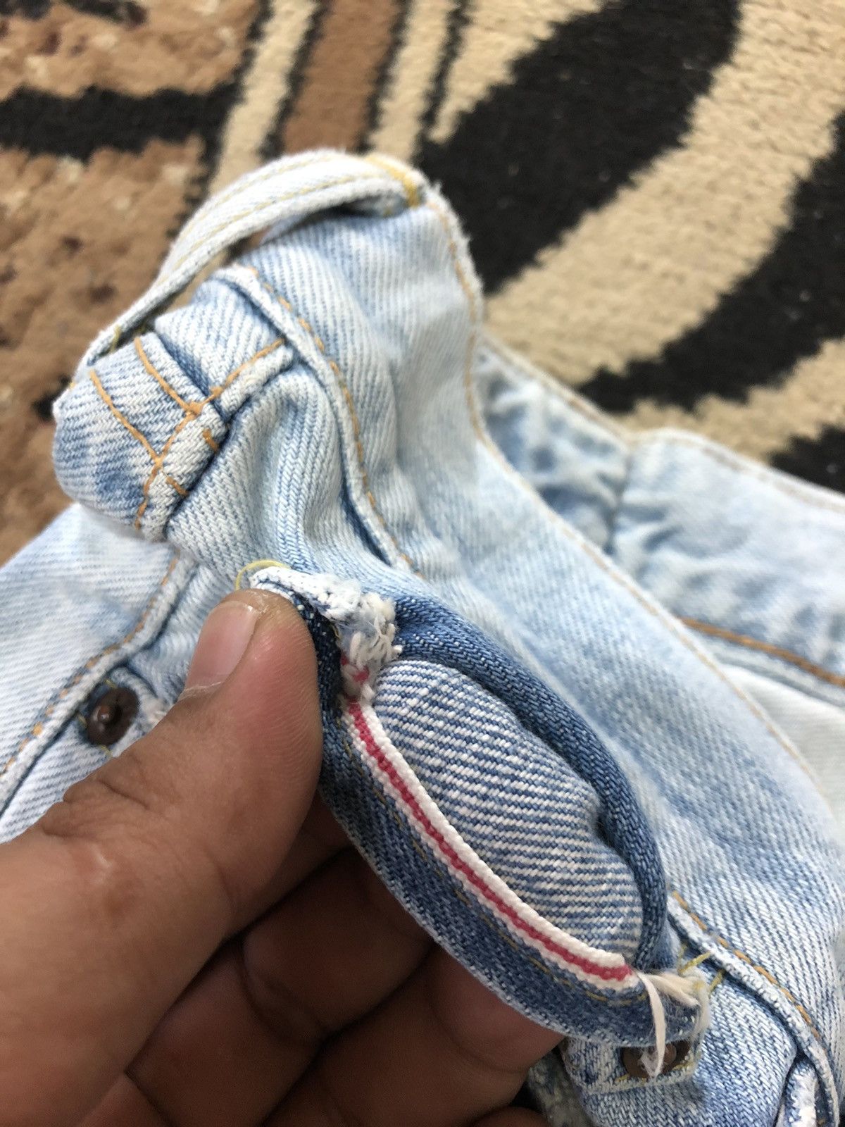 Edwin × Vintage VINTAGE SELVEDGE EDWIN505x LIGHT BLUE WASH DISTRESSED DENIM Size US 28 / EU 44 - 4 Thumbnail