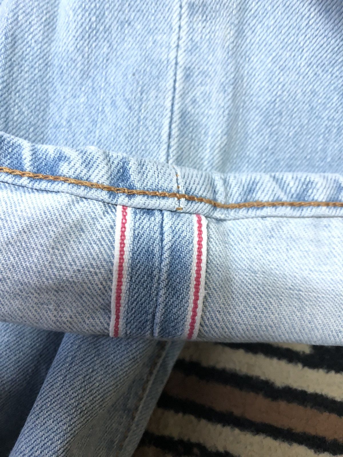 Edwin × Vintage VINTAGE SELVEDGE EDWIN505x LIGHT BLUE WASH DISTRESSED DENIM Size US 28 / EU 44 - 3 Thumbnail