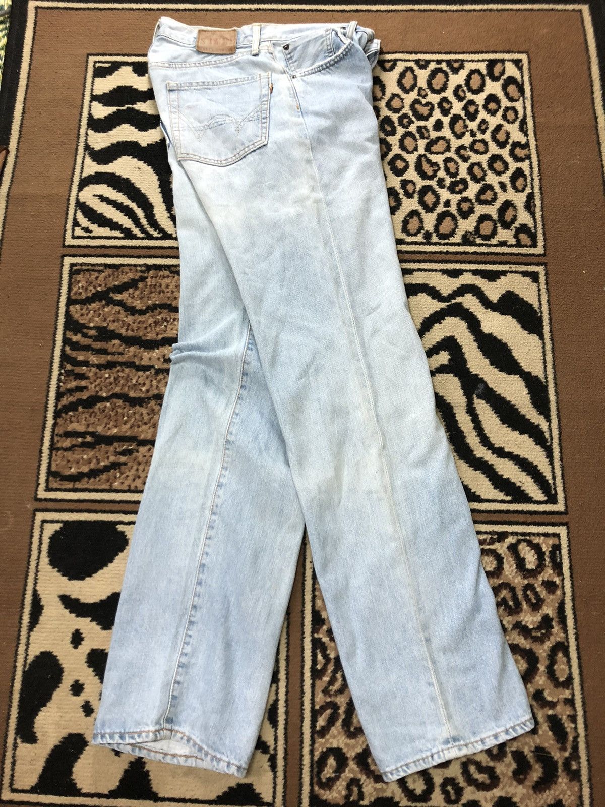 Edwin × Vintage VINTAGE SELVEDGE EDWIN505x LIGHT BLUE WASH DISTRESSED DENIM Size US 28 / EU 44 - 14 Thumbnail